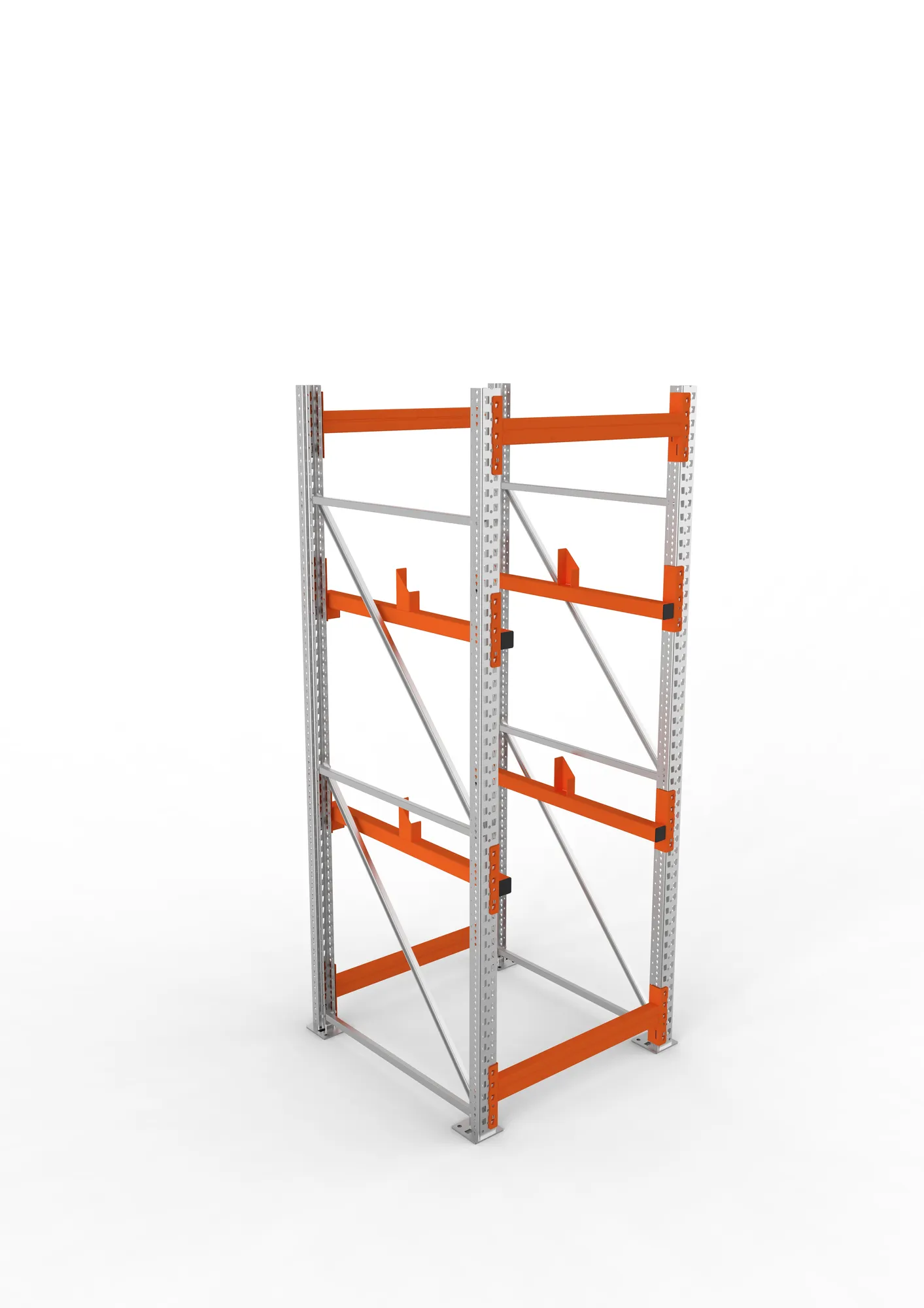 META MULTIPAL, Kabeltrommelregal, Grundregal, 2700 x 900 x 1100 mm, Feldlast 4000 kg, 2 Ebenen, Typ 1, verzinkt – Ansicht von oben