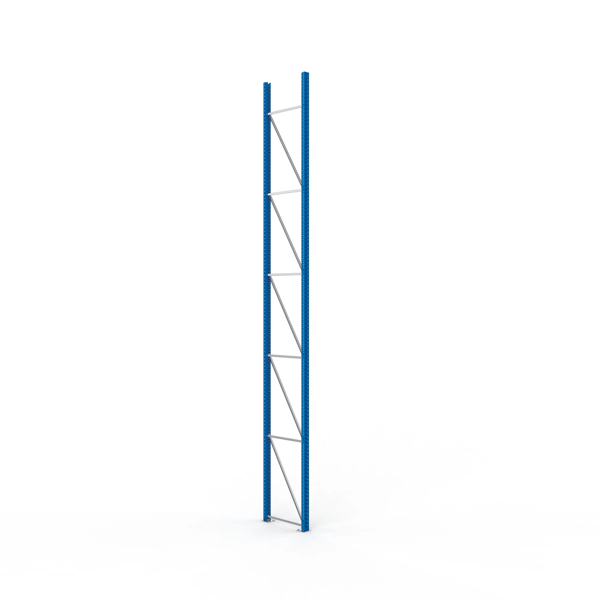 META MULTIPAL, Ständerrahmen, 6600 x 800 mm, 85/20, RAL 5010 – Ansicht in Blickhöhe