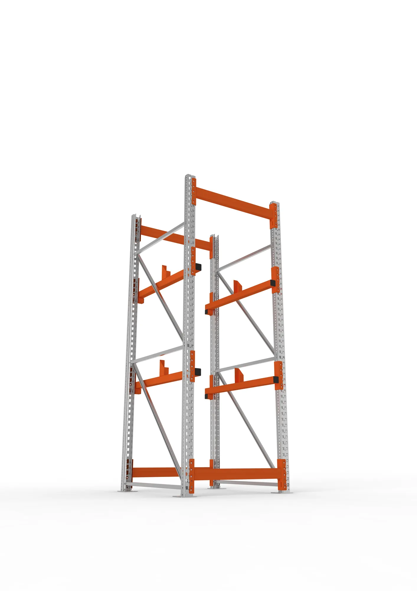 META MULTIPAL, Kabeltrommelregal, Grundregal, 2700 x 900 x 1100 mm, Feldlast 4000 kg, 2 Ebenen, Typ 1, verzinkt – Ansicht von unten