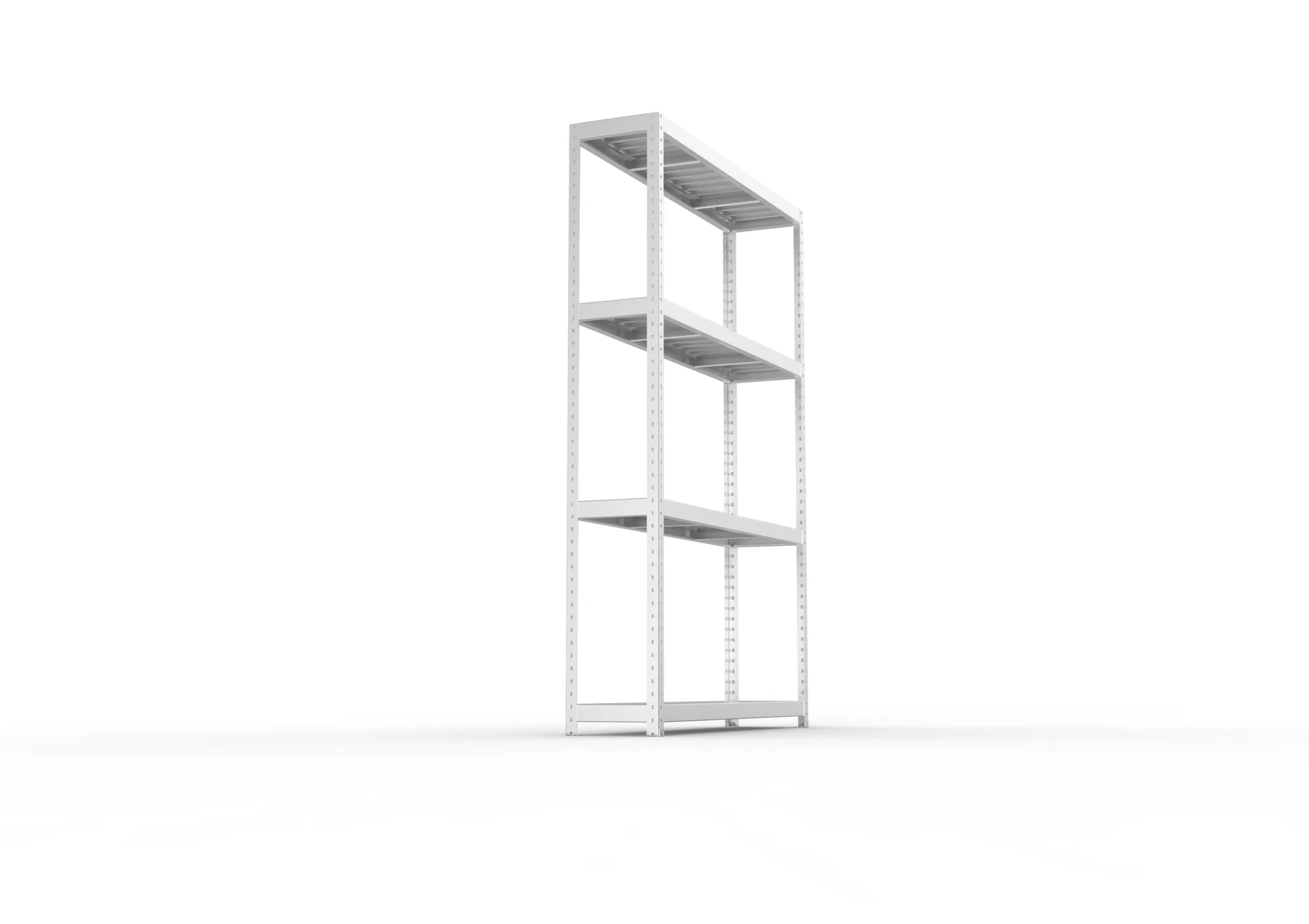 META SPEED-RACK, Weitspannregal, 2470 x 1700 x 400 mm, Fachlast 500 kg, Stahlpaneelböden, 4 Ebenen – Seitenansicht