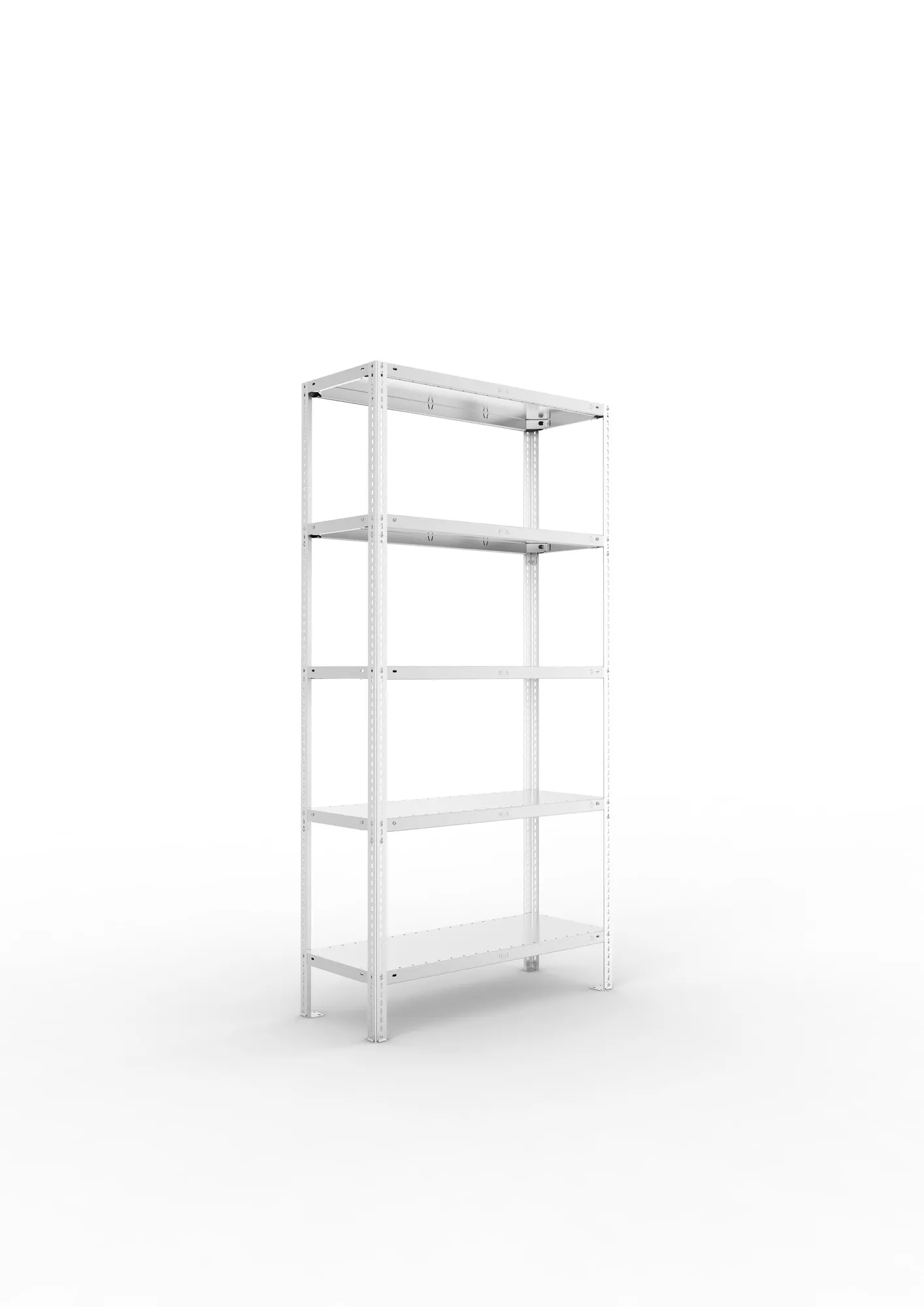 META FIX, Fachbodenregal, Grundregal, 2000 x 1000 x 400 mm, Fachlast 150 kg, 5 Ebenen, verzinkt – Ansicht in Blickhöhe