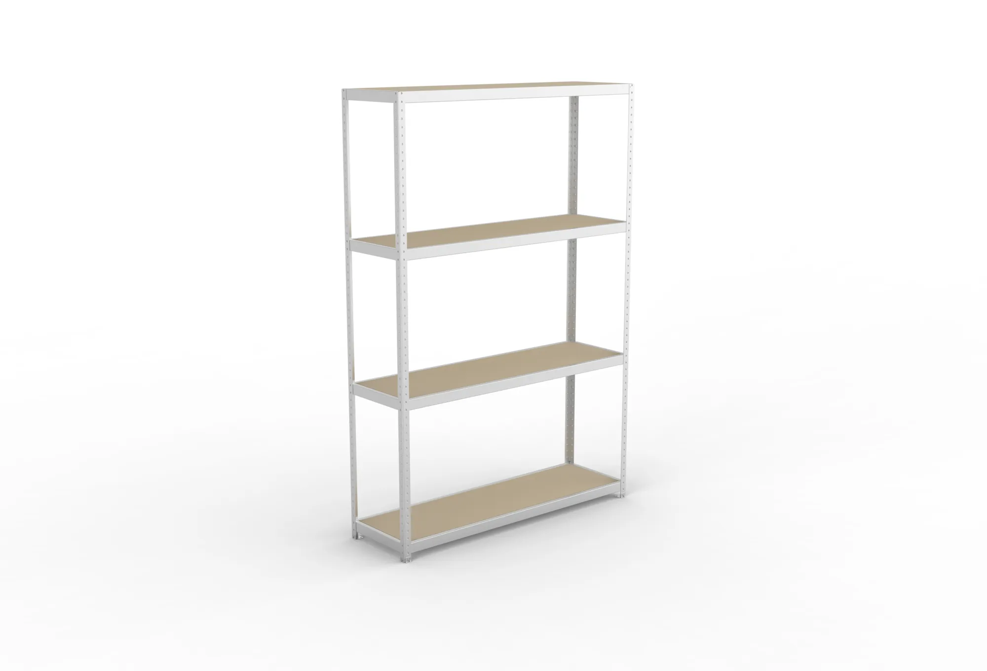 META SPEED-RACK, Weitspannregal, 2970 x 2000 x 600 mm, Fachlast 500 kg, Spanplattenböden, 4 Ebenen – Ansicht von oben