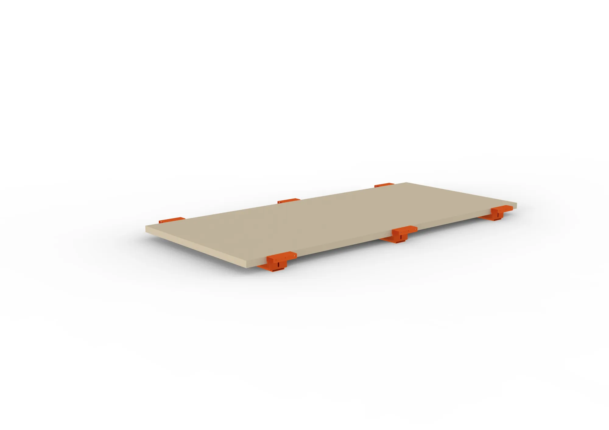META MULTIPAL, Zusatzboden Spanplatte 38 mm, 2225 x 1100 mm, mit Tiefenauflage – Ansicht in Blickhöhe