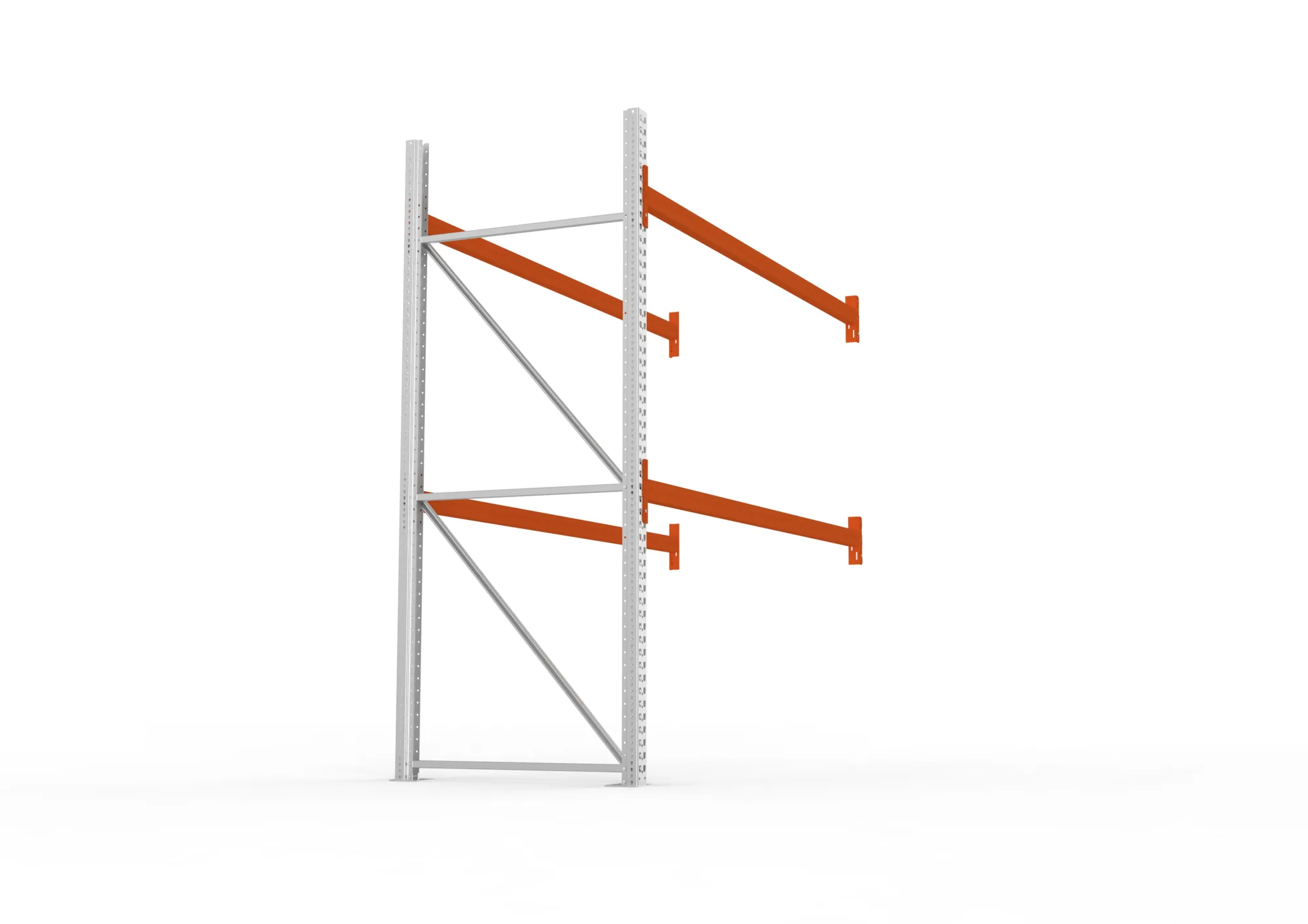 META MULTIPAL, Palettenregal, Anbauregal, 2700 x 2700 x 1100 mm, Fachlast 490 kg, 3 Ebenen, 9 Paletten, verzinkt – Seitenansicht