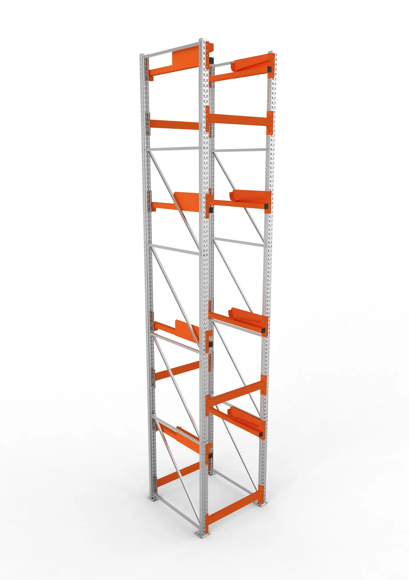 META MULTIPAL, Kabeltrommelregal, Grundregal, 5500 x 900 x 1100 mm, Feldlast 5500 kg, 4 Ebenen, Typ 2, RAL 5010 – Ansicht von oben