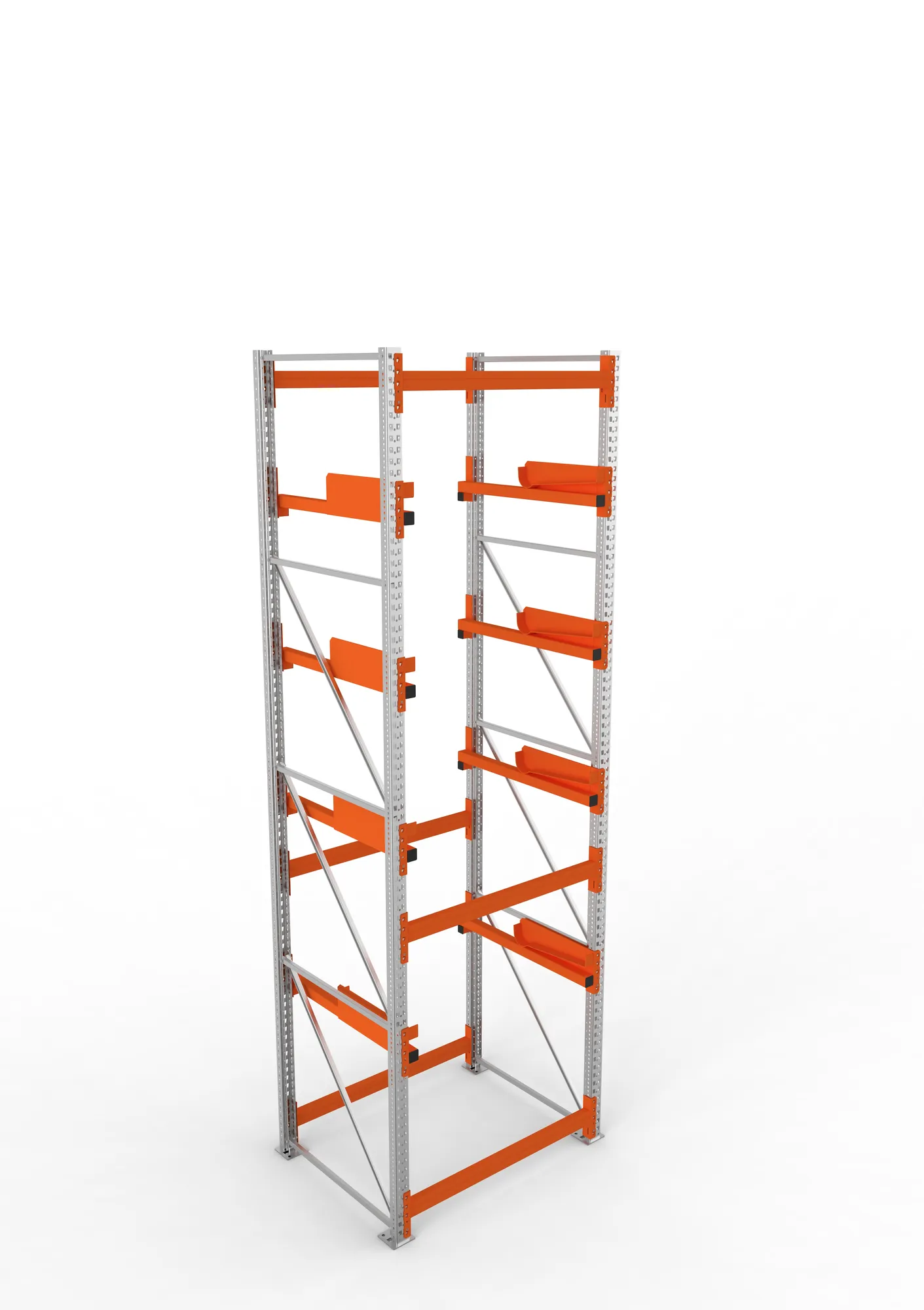 META MULTIPAL, Kabeltrommelregal, Grundregal, 4400 x 1300 x 1100 mm, Feldlast 5500 kg, 4 Ebenen, Typ 2, RAL 5010 – Ansicht von oben