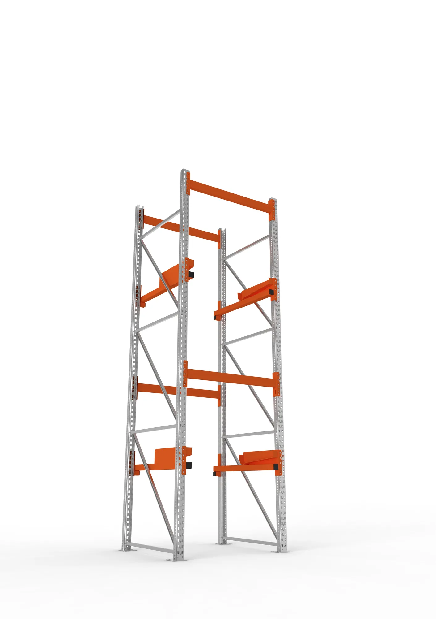 META MULTIPAL, Kabeltrommelregal, Grundregal, 3800 x 1100 x 1100 mm, Feldlast 4000 kg, 2 Ebenen, Typ 2, RAL 5010 – Ansicht von unten