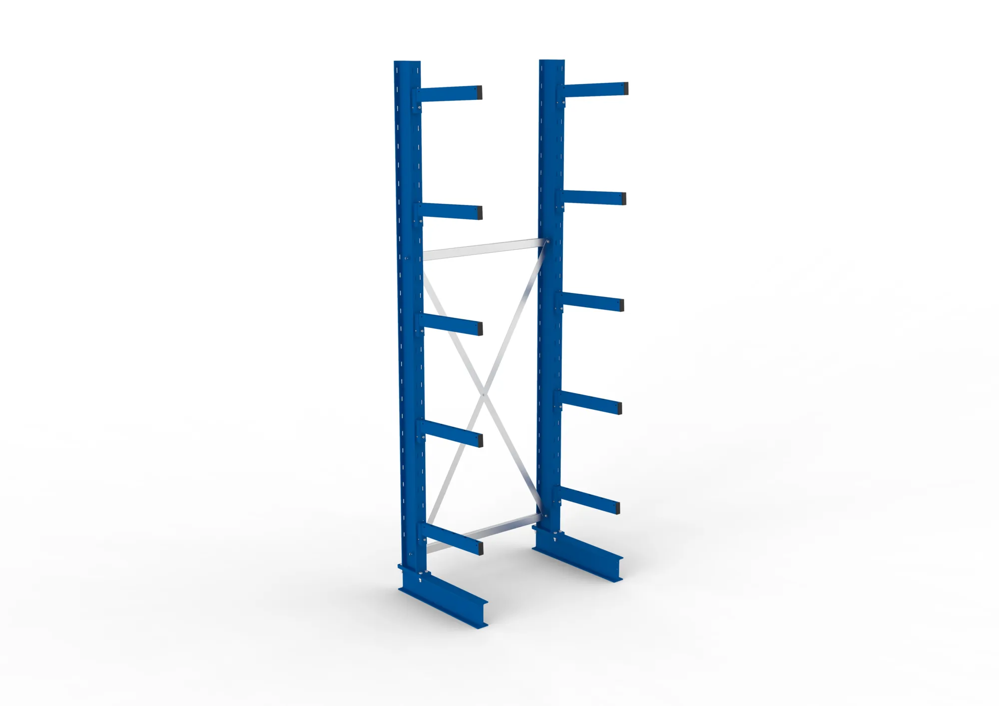 META MULTISTRONG M, Kragarmregal, Grundregal, 3000 x 1000 x 500 mm, Armlast 430 kg, einseitig, 5+1 Ebenen – Ansicht von oben