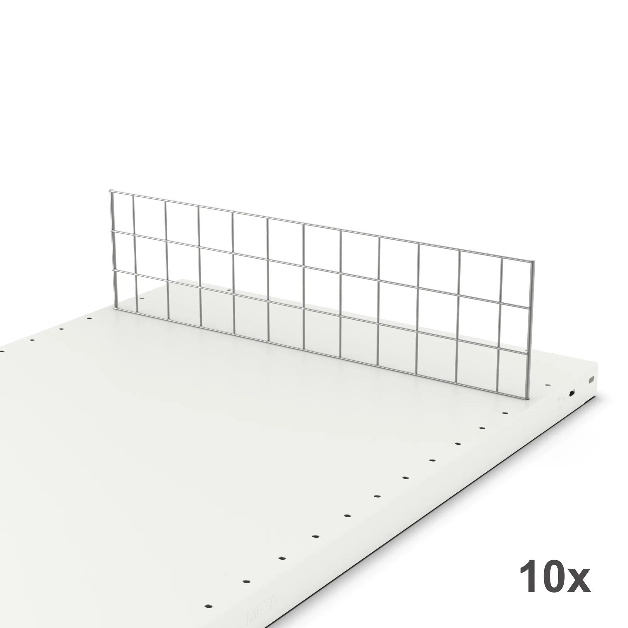 META CLIP, Gitterfachteiler freistehend, 150 x 600 mm, verzinkt, 10 Stück – im eingebauten Zustand