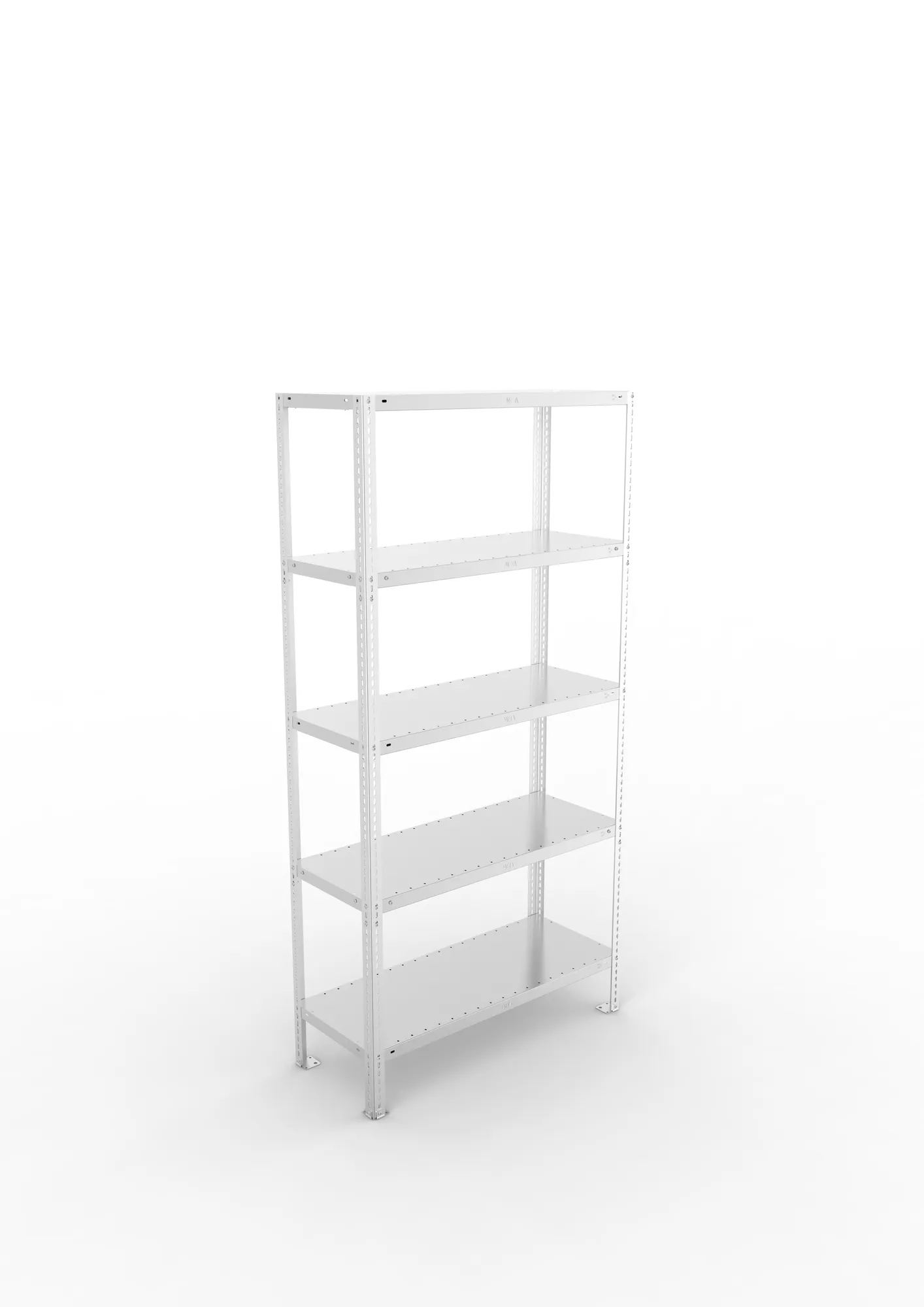 META FIX, Fachbodenregal, Grundregal, 2000 x 1000 x 400 mm, Fachlast 150 kg, 5 Ebenen, verzinkt – Ansicht von oben
