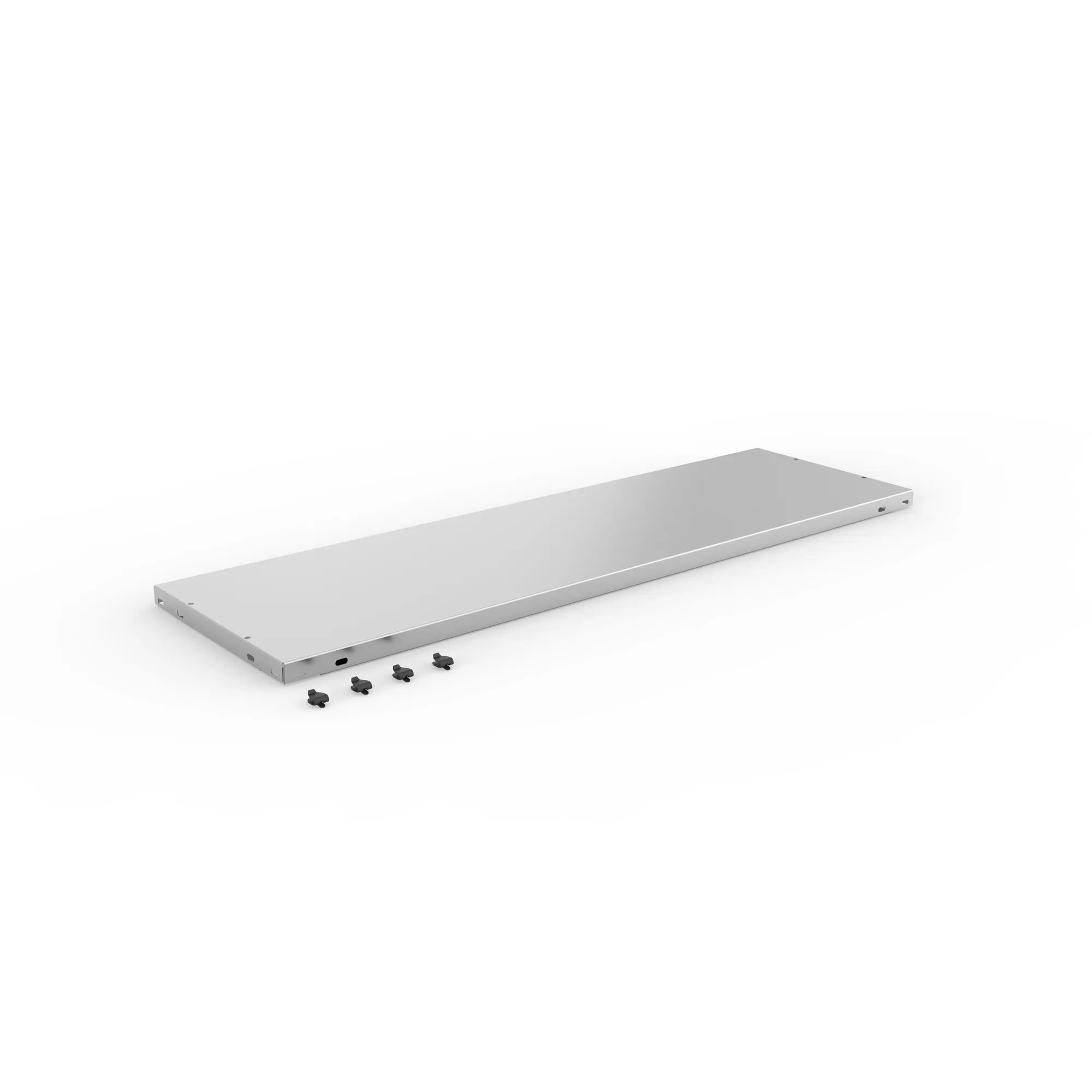 META CLIP COMPACT, Abdeckboden, 1000 x 300 mm, verzinkt, mit Fachbodenträgern – Ansicht in Blickhöhe