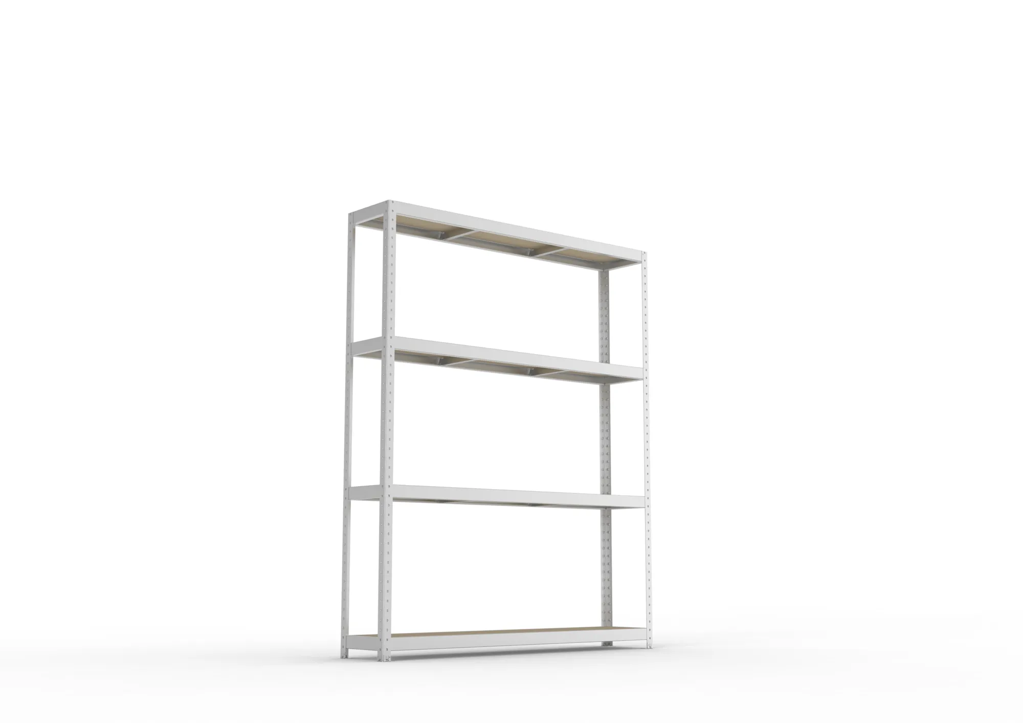 META SPEED-RACK, Weitspannregal, 2470 x 2000 x 400 mm, Fachlast 500 kg, Spanplattenböden, 4 Ebenen – Ansicht von unten