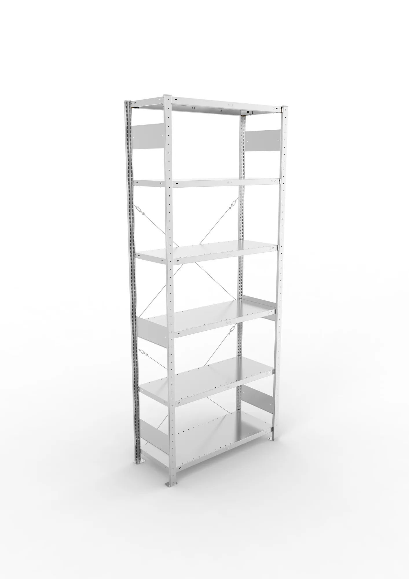 META CLIP, Fachbodenregal, Grundregal, 2500 x 1000 x 400 mm, Fachlast 150 kg, 6 Ebenen, verzinkt – Ansicht von oben