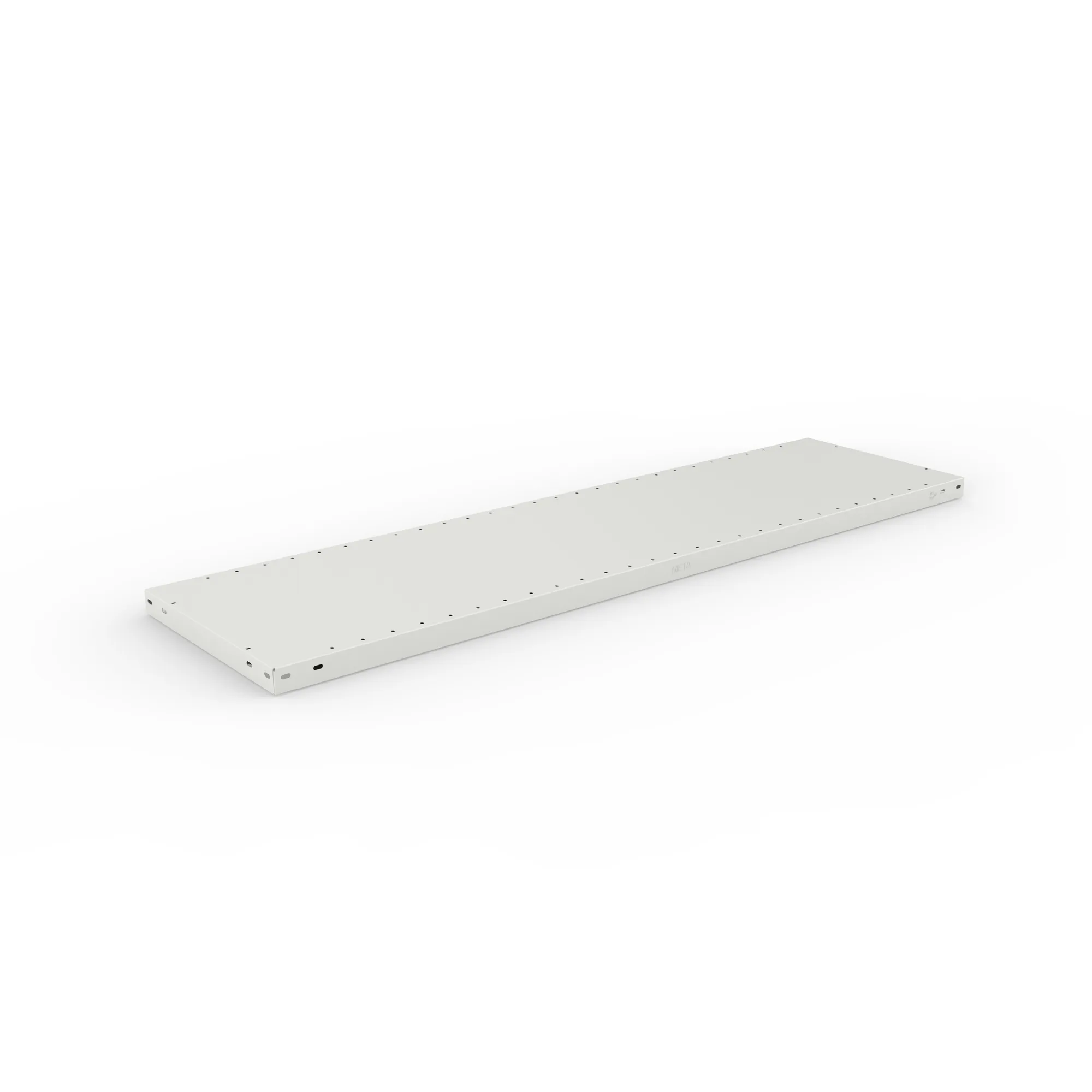 META CLIP, Fachboden MS200, 1500 x 400 mm, RAL 7035 – Ansicht in Blickhöhe