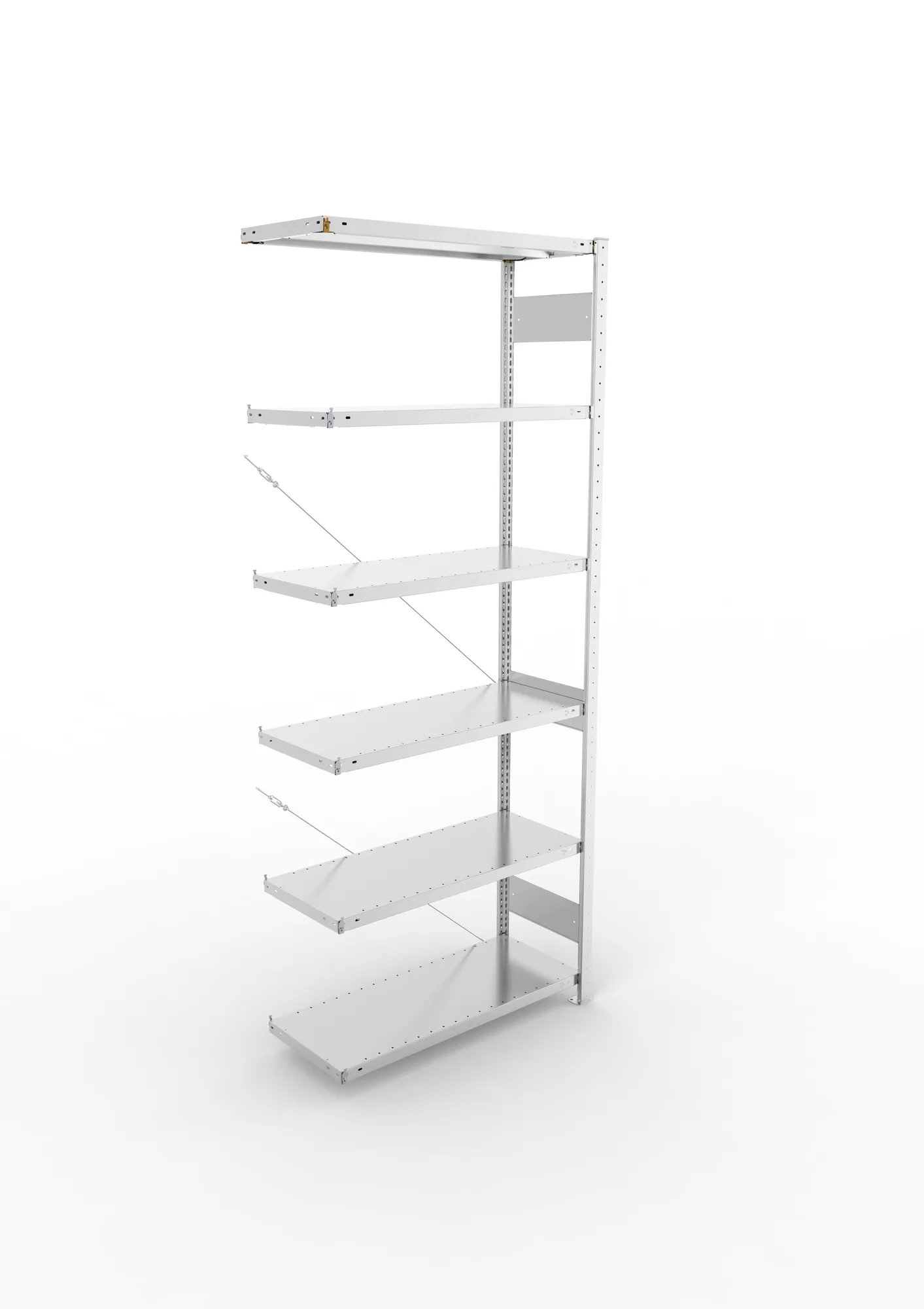 META CLIP, Fachbodenregal, Anbauregal, 2500 x 1000 x 400 mm, Fachlast 330 kg, 6 Ebenen, verzinkt – Ansicht von oben