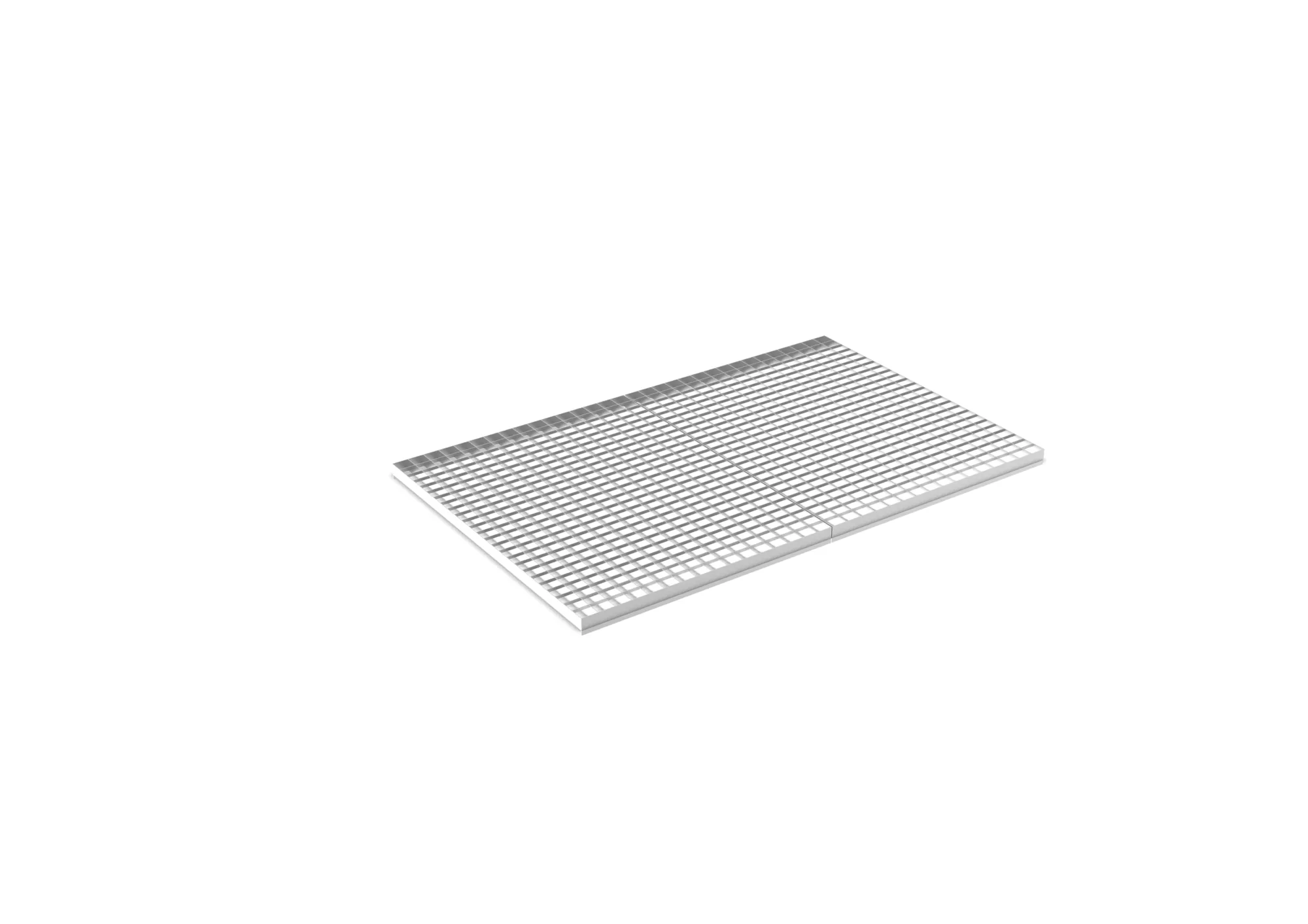 META MULTIPAL, Gitterrostboden aufgelegt, 1825 x 1100 mm, 850 kg/m², feuerverzinkt – Ansicht in Blickhöhe