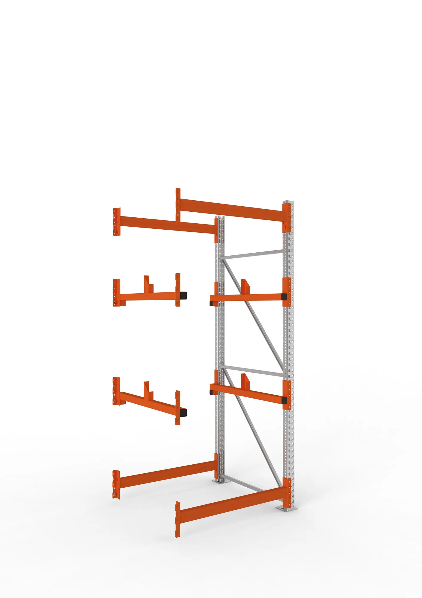 META MULTIPAL, Kabeltrommelregal, Anbauregal, 2700 x 1100 x 1100 mm, Feldlast 4000 kg, 2 Ebenen, Typ 1, verzinkt – Ansicht in Blickhöhe