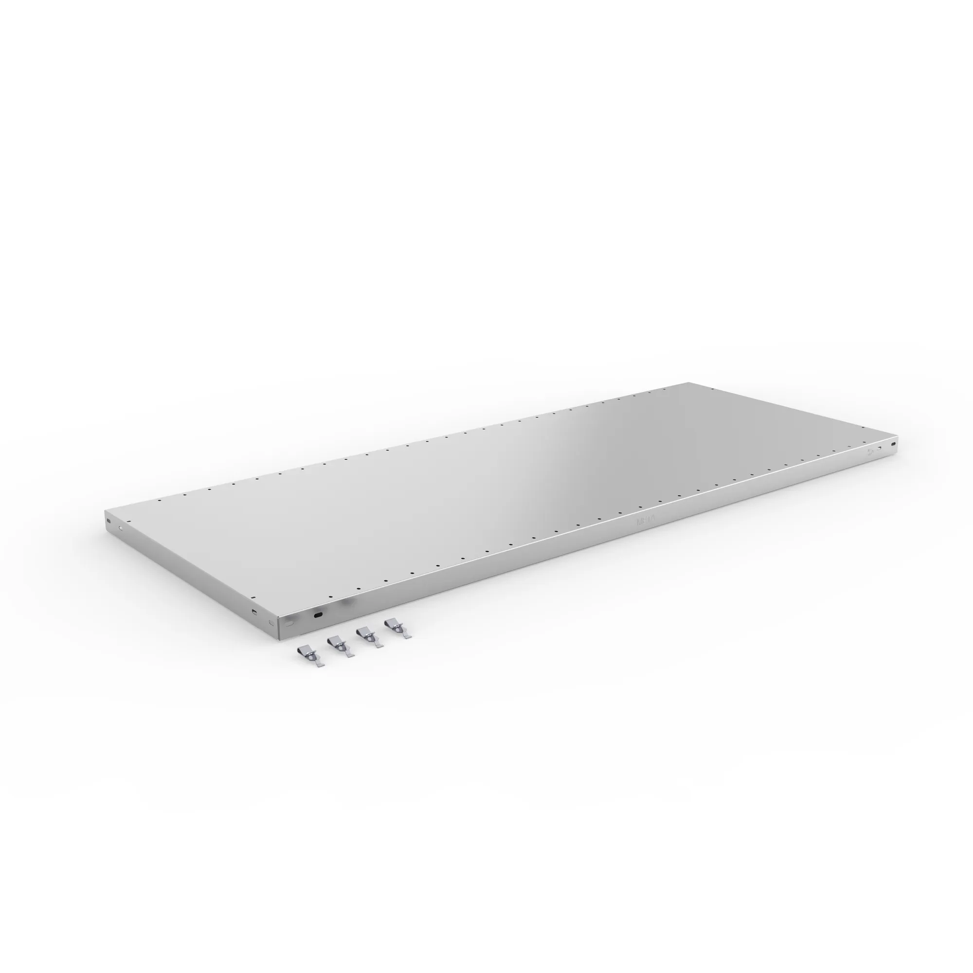 META CLIP, Zusatz-Fachboden, 1500 x 600 mm, 200 kg, verzinkt – Ansicht in Blickhöhe