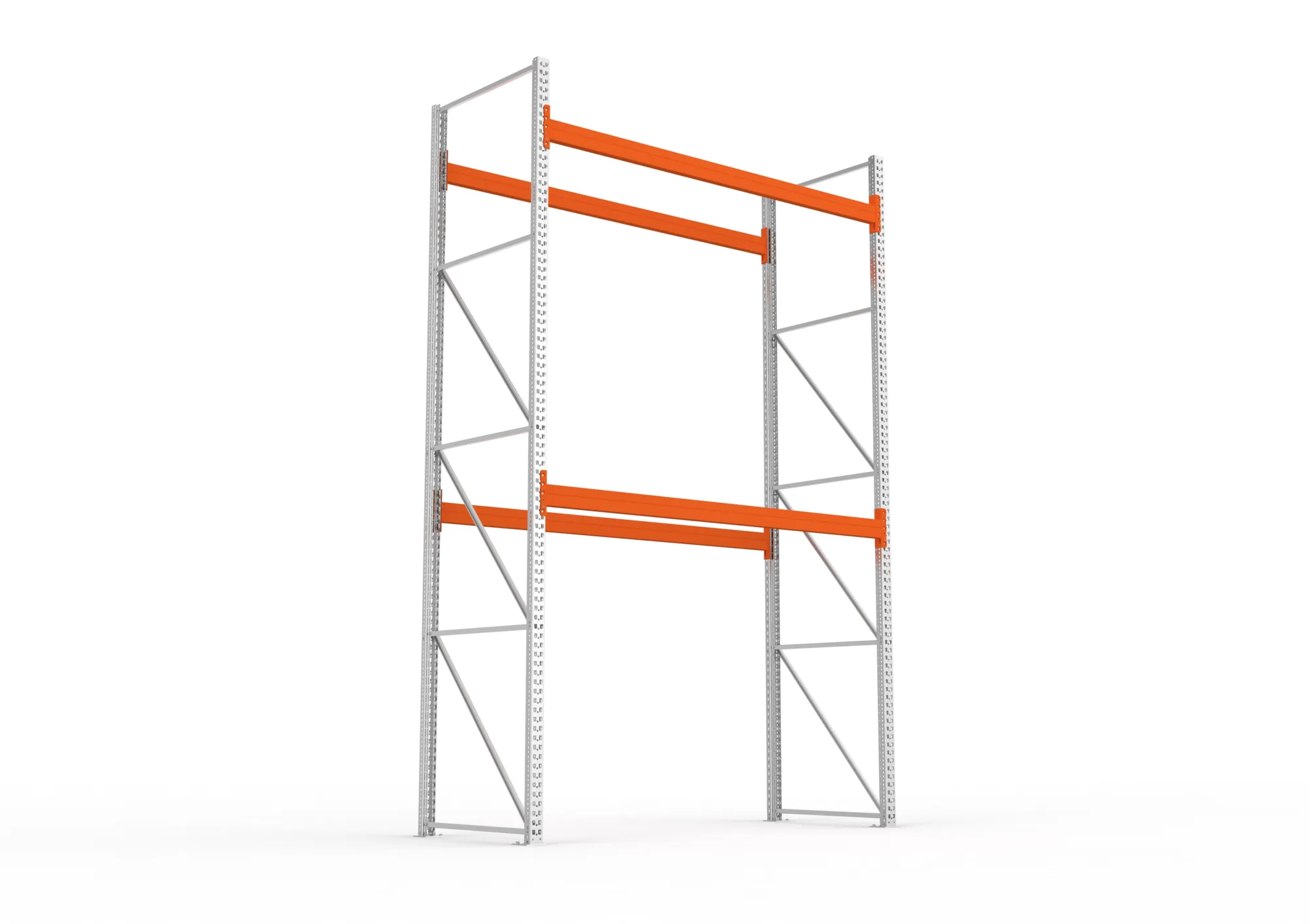META MULTIPAL, Palettenregal, Grundregal, 4400 x 2700 x 1100 mm, Fachlast 960 kg, 3 Ebenen, 9 Paletten, verzinkt – Ansicht von unten