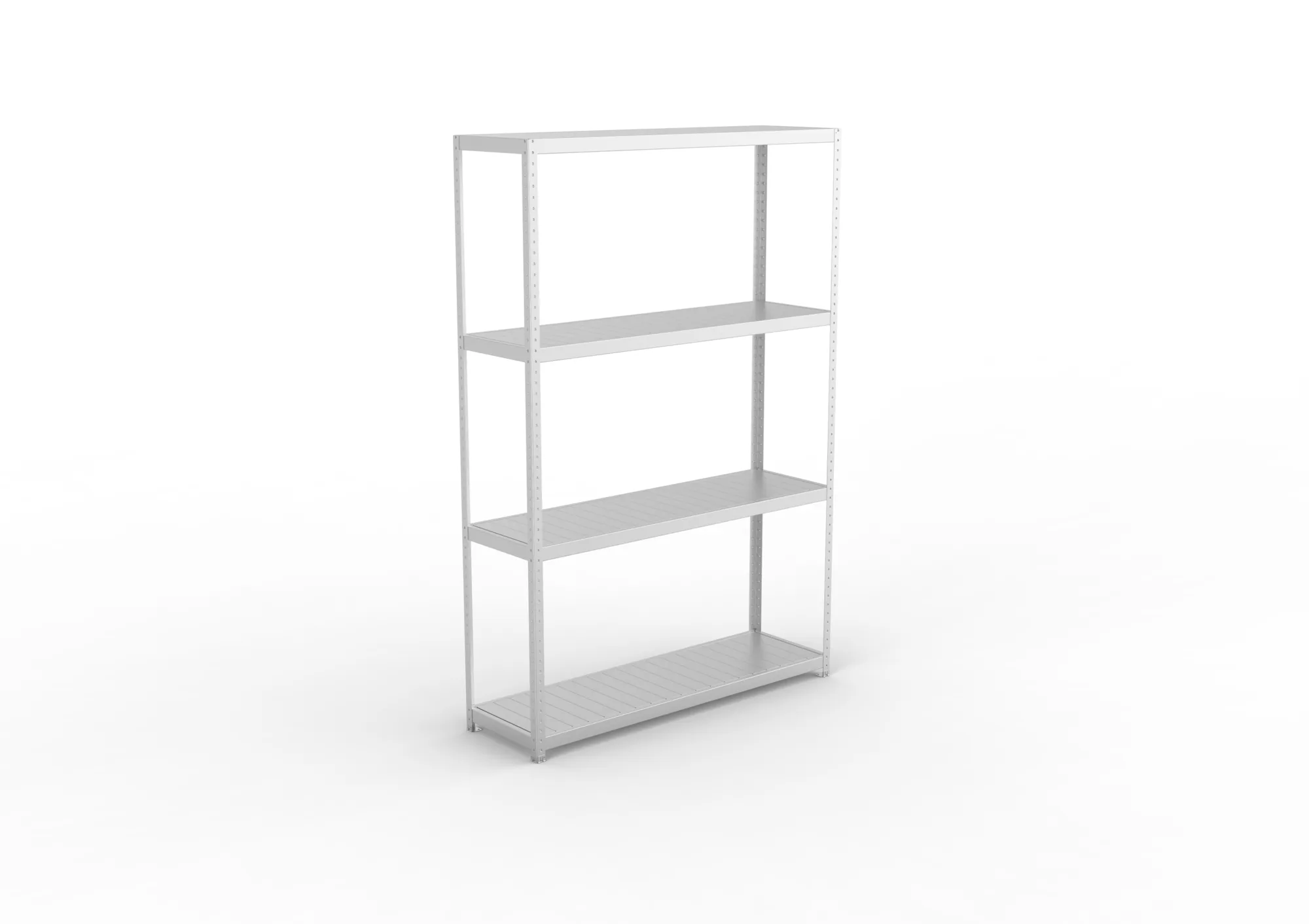 META SPEED-RACK, Weitspannregal, 2970 x 2000 x 600 mm, Fachlast 500 kg, Stahlpaneelböden, 4 Ebenen – Ansicht von oben