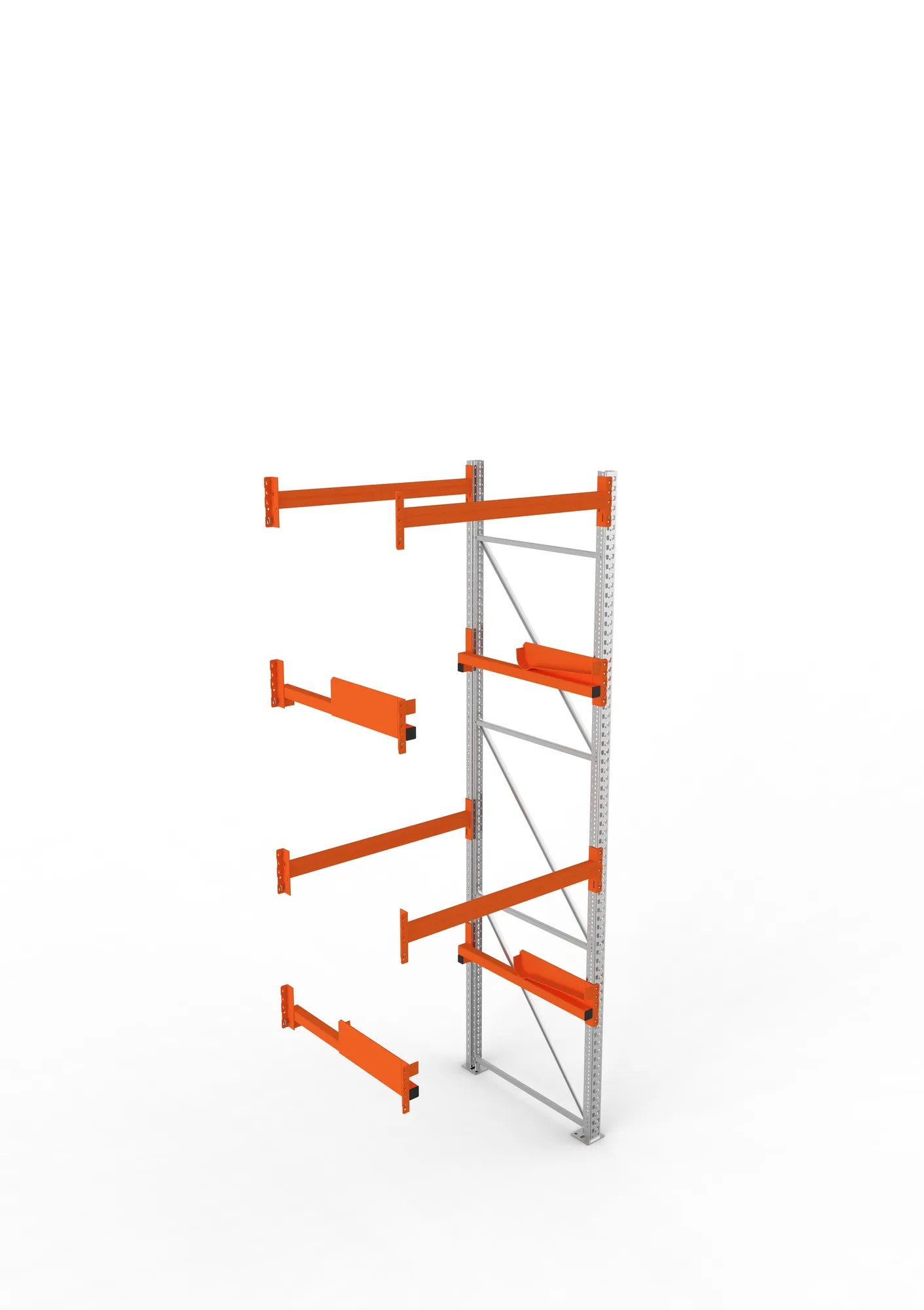 META MULTIPAL, Kabeltrommelregal, Anbauregal, 3800 x 1300 x 1100 mm, Feldlast 4000 kg, 2 Ebenen, Typ 2, RAL 5010 – Ansicht von oben
