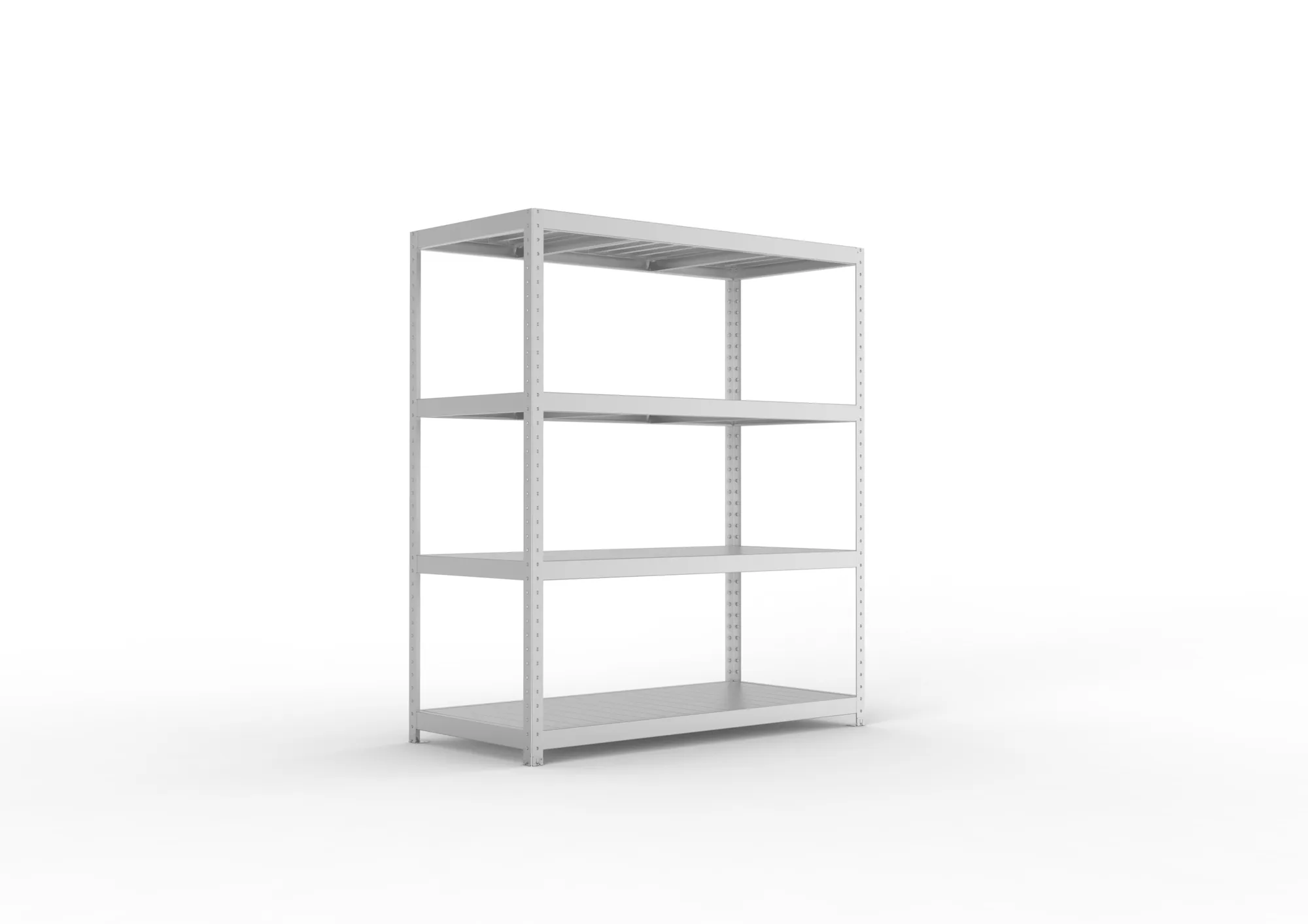 META SPEED-RACK, Weitspannregal, 1970 x 1700 x 800 mm, Fachlast 500 kg, Stahlpaneelböden, 4 Ebenen – Ansicht in Blickhöhe