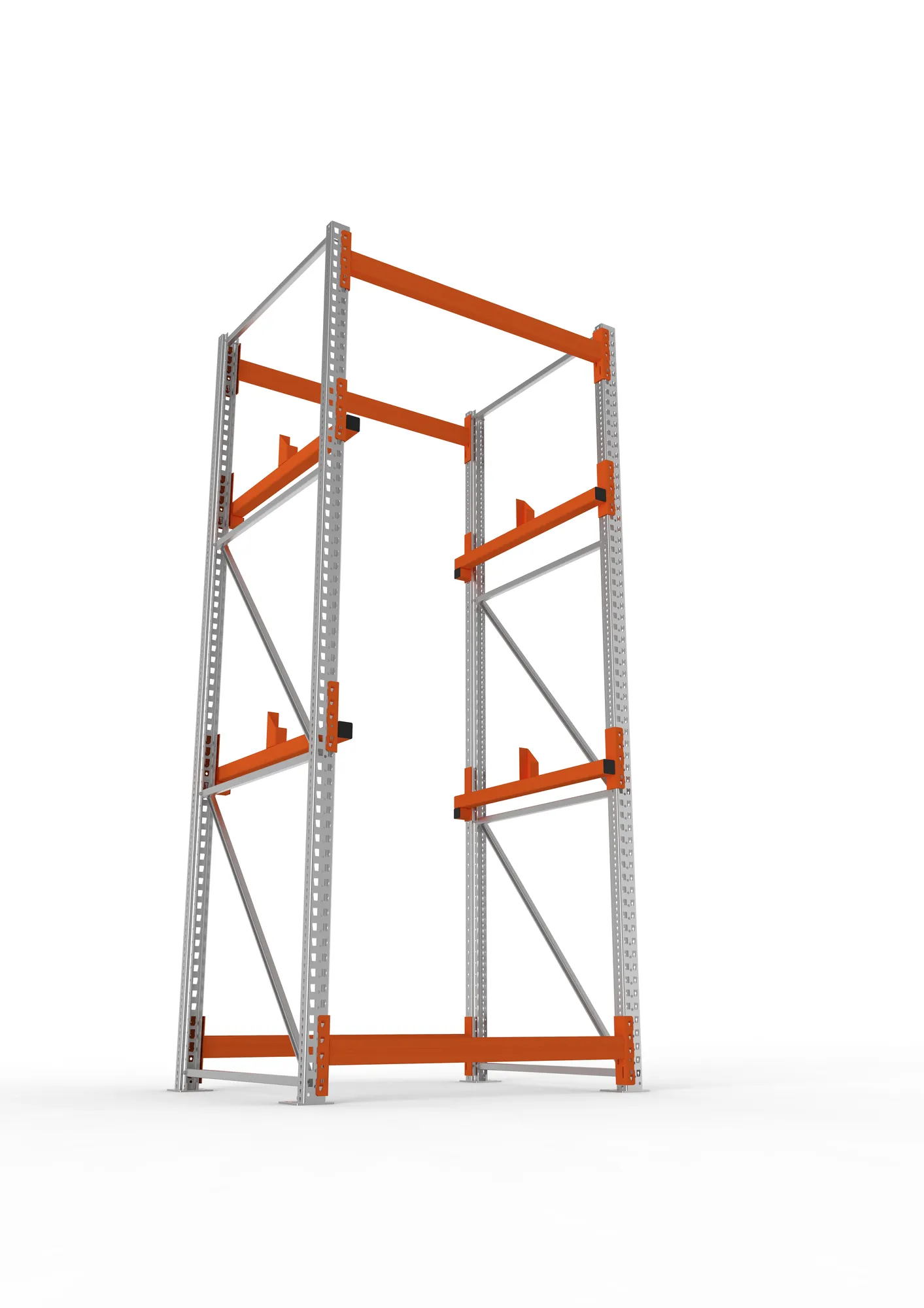 META MULTIPAL, Kabeltrommelregal, Grundregal, 3300 x 1300 x 1100 mm, Feldlast 4000 kg, 2 Ebenen, Typ 1, verzinkt – Ansicht von unten