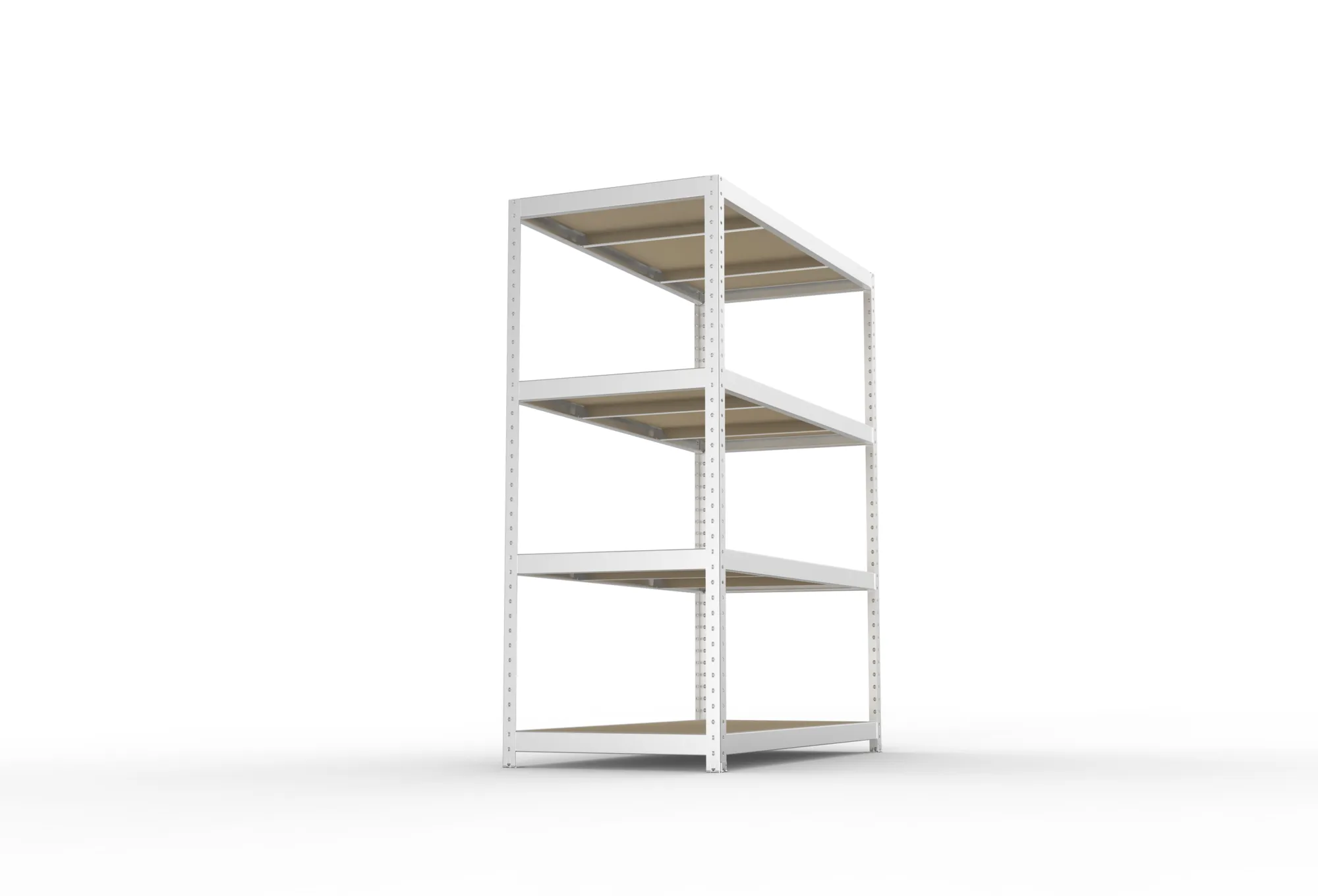META SPEED-RACK, Weitspannregal, 1970 x 1700 x 800 mm, Fachlast 500 kg, Spanplattenböden, 4 Ebenen – Seitenansicht