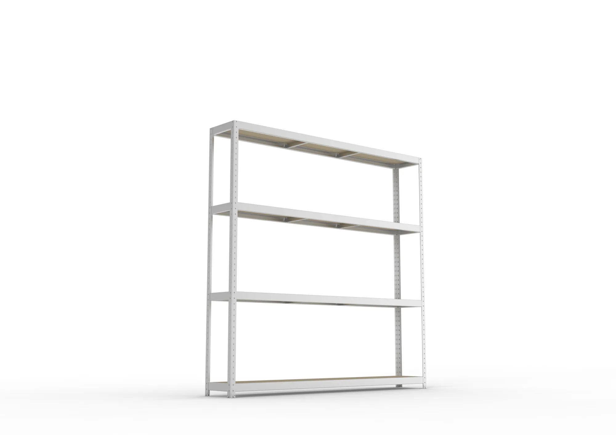 META SPEED-RACK, Weitspannregal, 2470 x 2500 x 400 mm, Fachlast 400 kg, Spanplattenböden, 4 Ebenen – Ansicht von unten