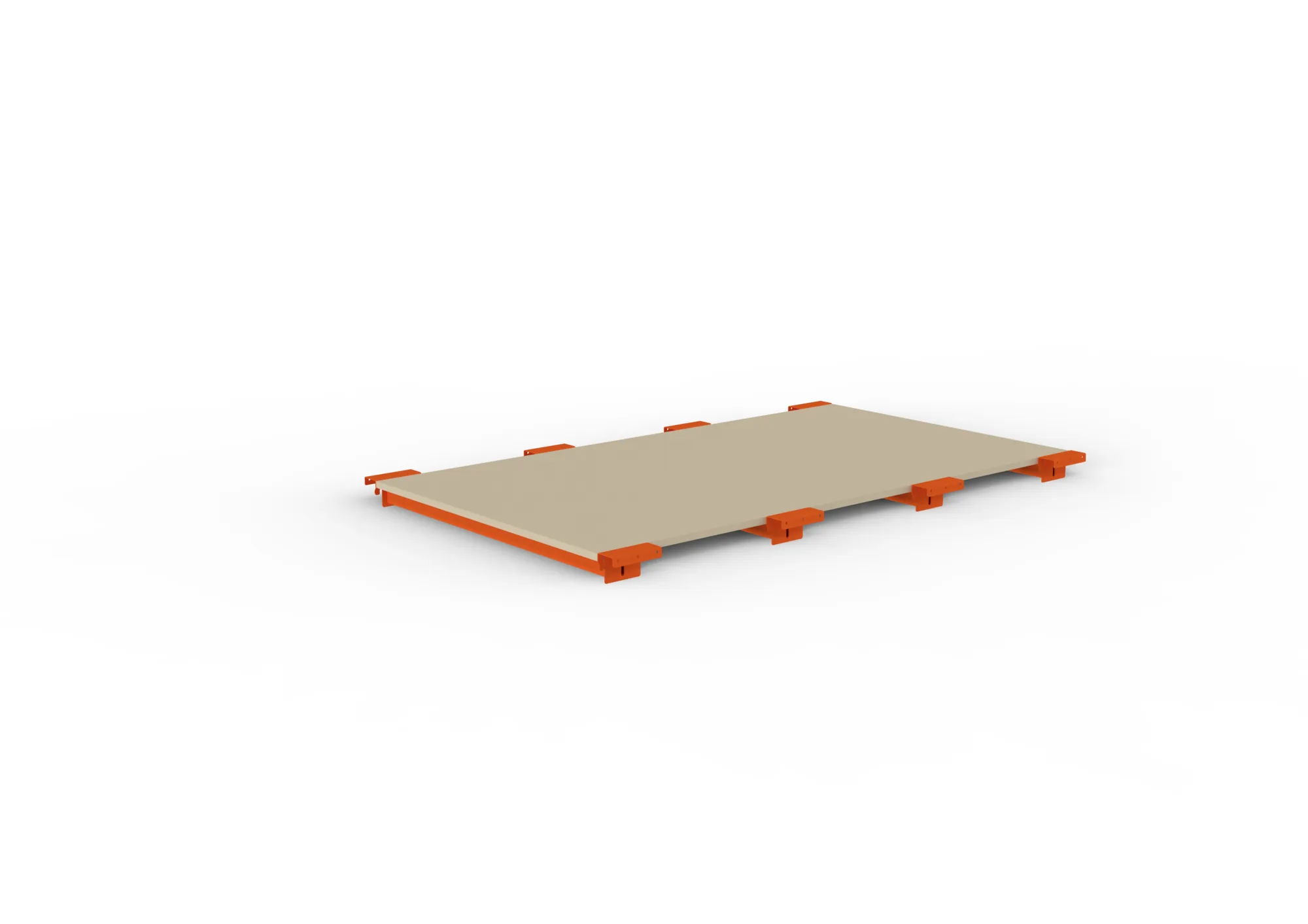 META MULTIPAL, Zusatzboden Spanplatte 19 mm, 1825 x 1100 mm, mit Tiefenauflage – Ansicht in Blickhöhe