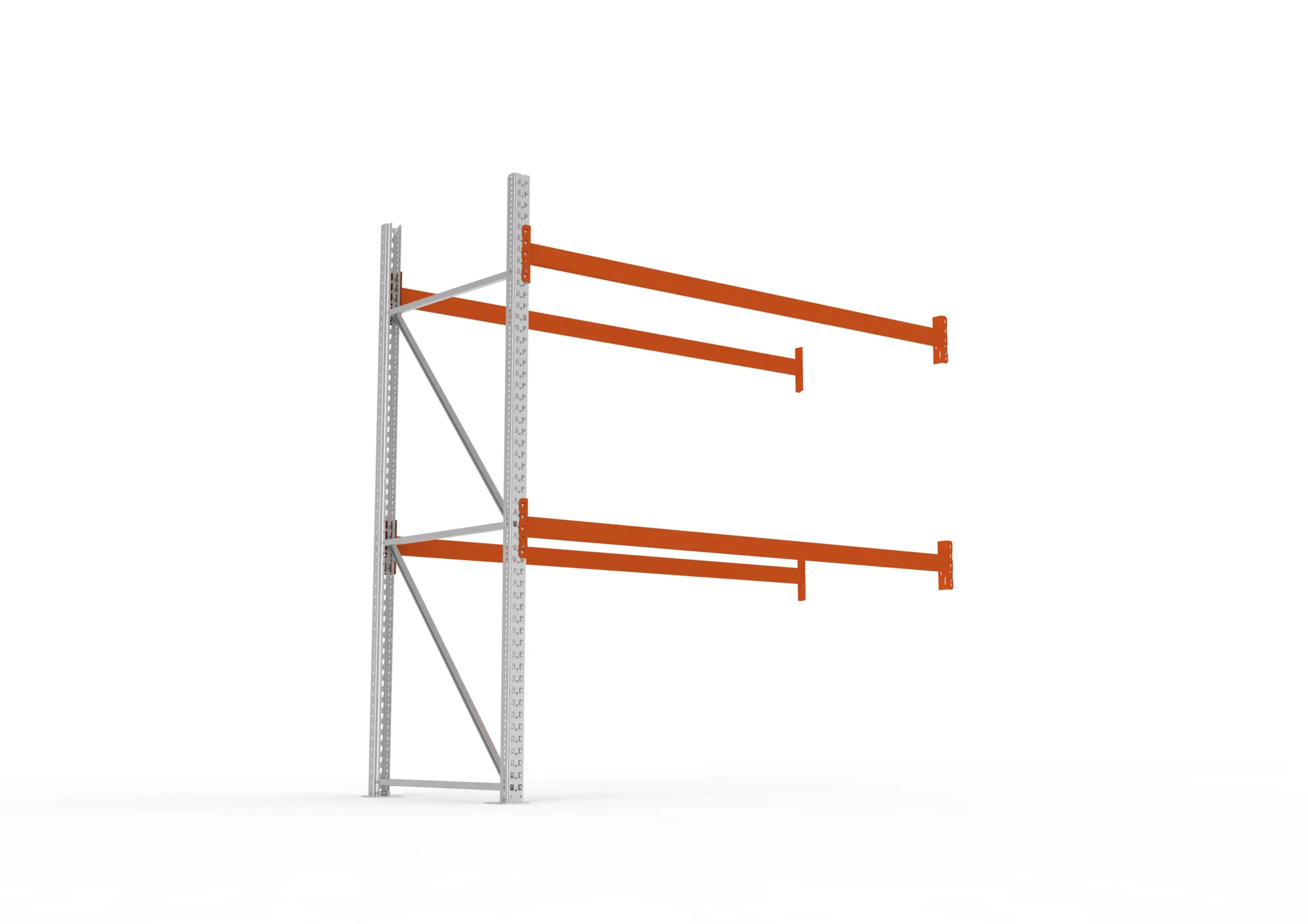 META MULTIPAL, Palettenregal, Anbauregal, 2700 x 2700 x 1100 mm, Fachlast 490 kg, 3 Ebenen, 9 Paletten, verzinkt – Ansicht von unten