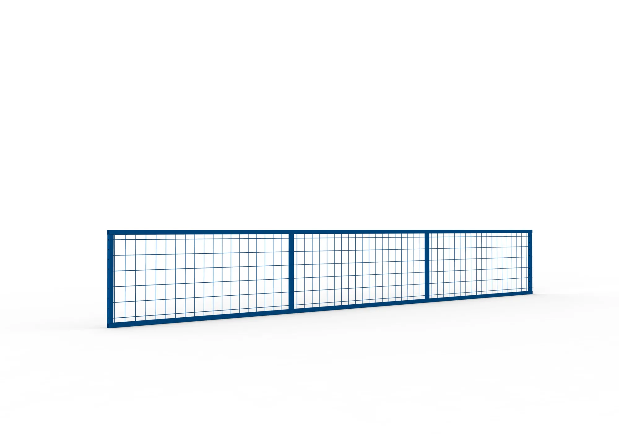META MULTIPAL, Rückwandgitter, 500 x 3600 mm, RAL 5010 – Ansicht in Blickhöhe