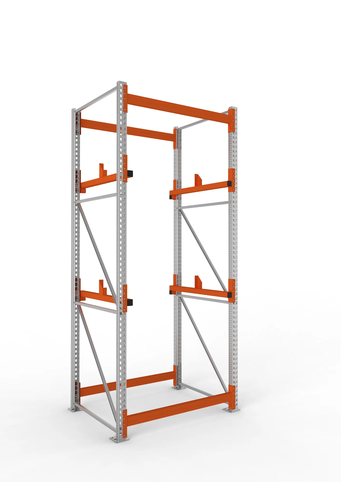 META MULTIPAL, Kabeltrommelregal, Grundregal, 3300 x 1300 x 1100 mm, Feldlast 4000 kg, 2 Ebenen, Typ 1, verzinkt – Ansicht in Blickhöhe
