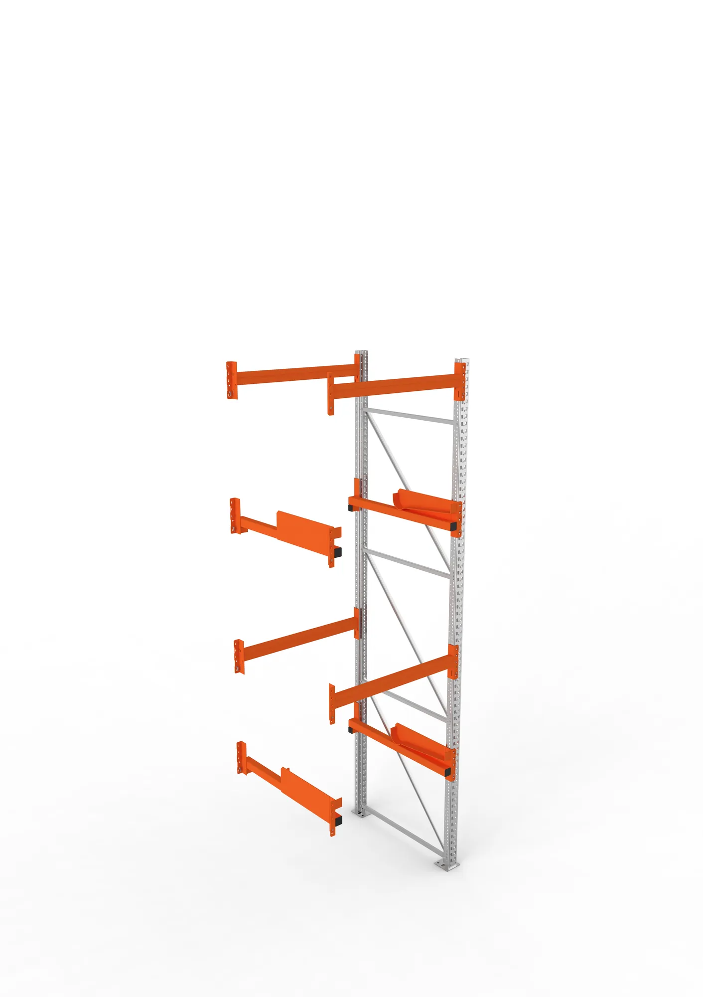 META MULTIPAL, Kabeltrommelregal, Anbauregal, 3800 x 1100 x 1100 mm, Feldlast 4000 kg, 2 Ebenen, Typ 2, RAL 5010 – Ansicht von oben
