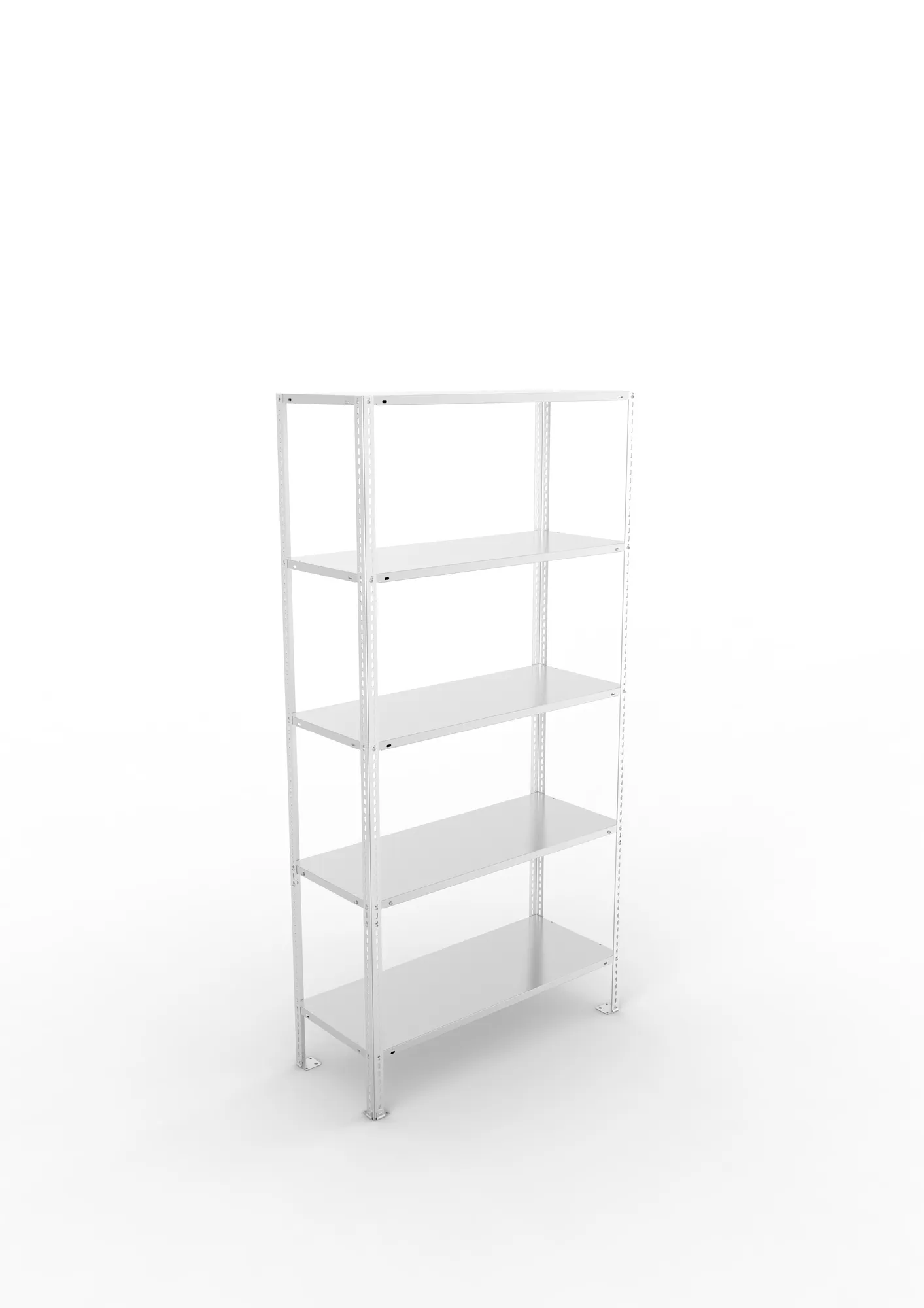 META FIX, Fachbodenregal, Grundregal, 2000 x 1000 x 400 mm, Fachlast 80 kg, 5 Ebenen, verzinkt – Ansicht von oben
