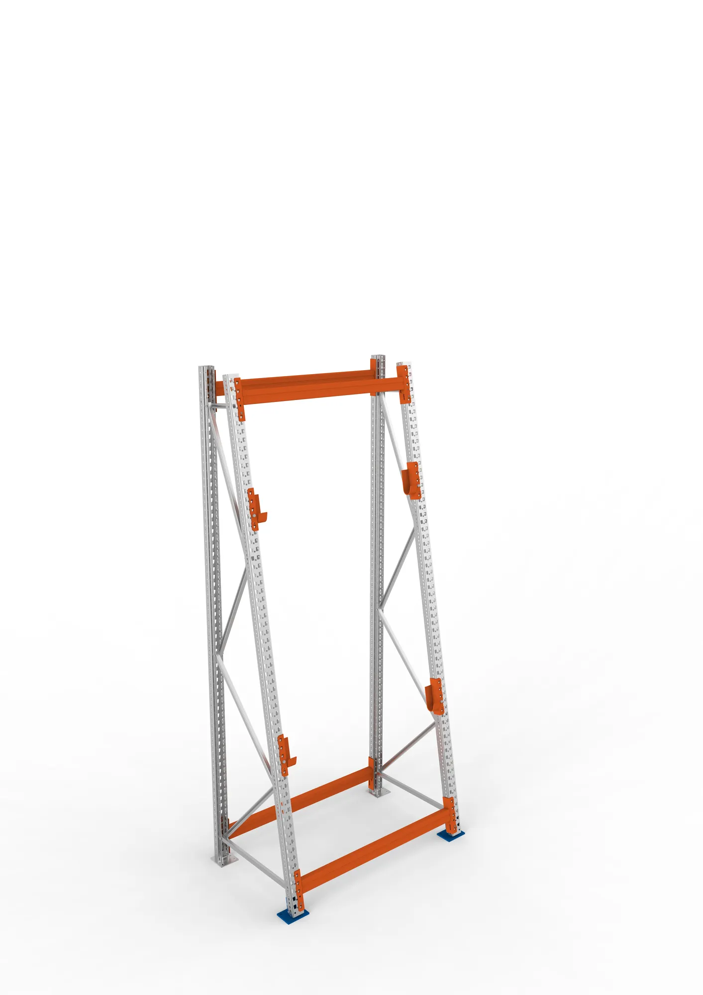 META MULTIPAL, Kabeltrommelregal, Grundregal, 3300 x 1300 x 900 mm, Feldlast 1500 kg, 2 Ebenen, Typ 3/A-Ständer, verzinkt – Ansicht von oben