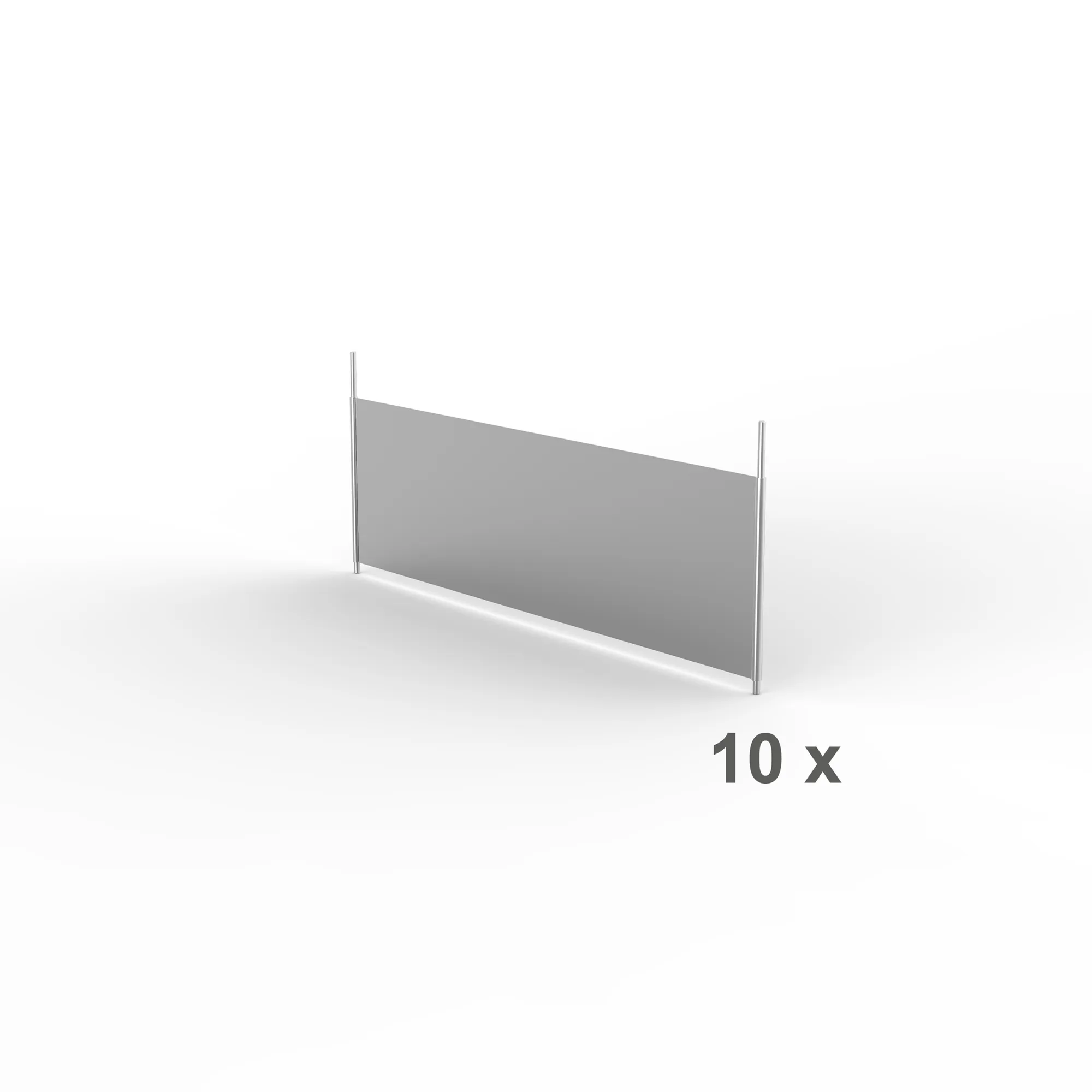 META CLIP, Fachteiler durchgehend, 200 x 500 mm, verzinkt, 10 Stück – Ansicht in Blickhöhe