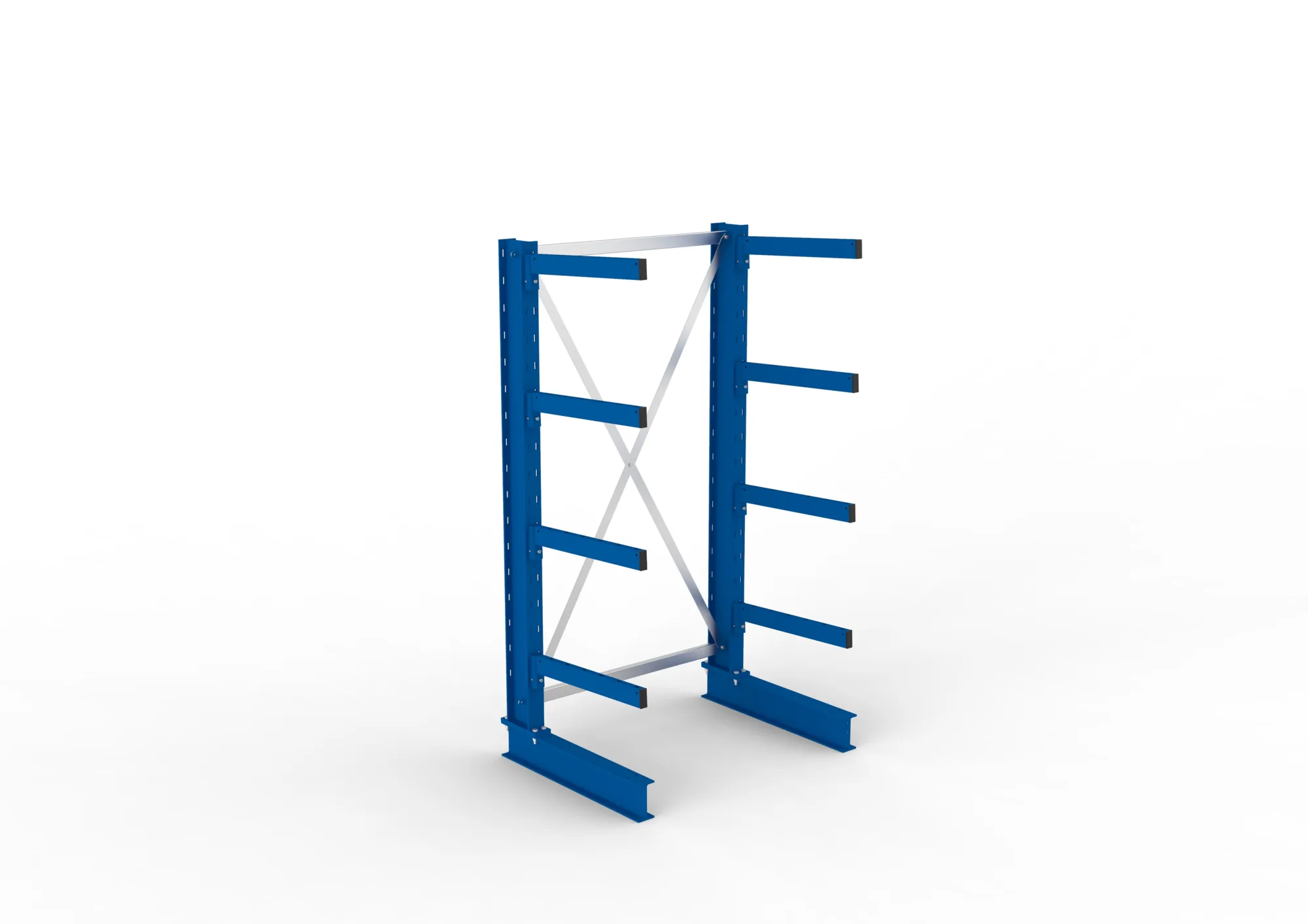 META MULTISTRONG M, Kragarmregal, Grundregal, 2000 x 1000 x 600 mm, Armlast 355 kg, einseitig, 4+1 Ebenen – Ansicht von oben
