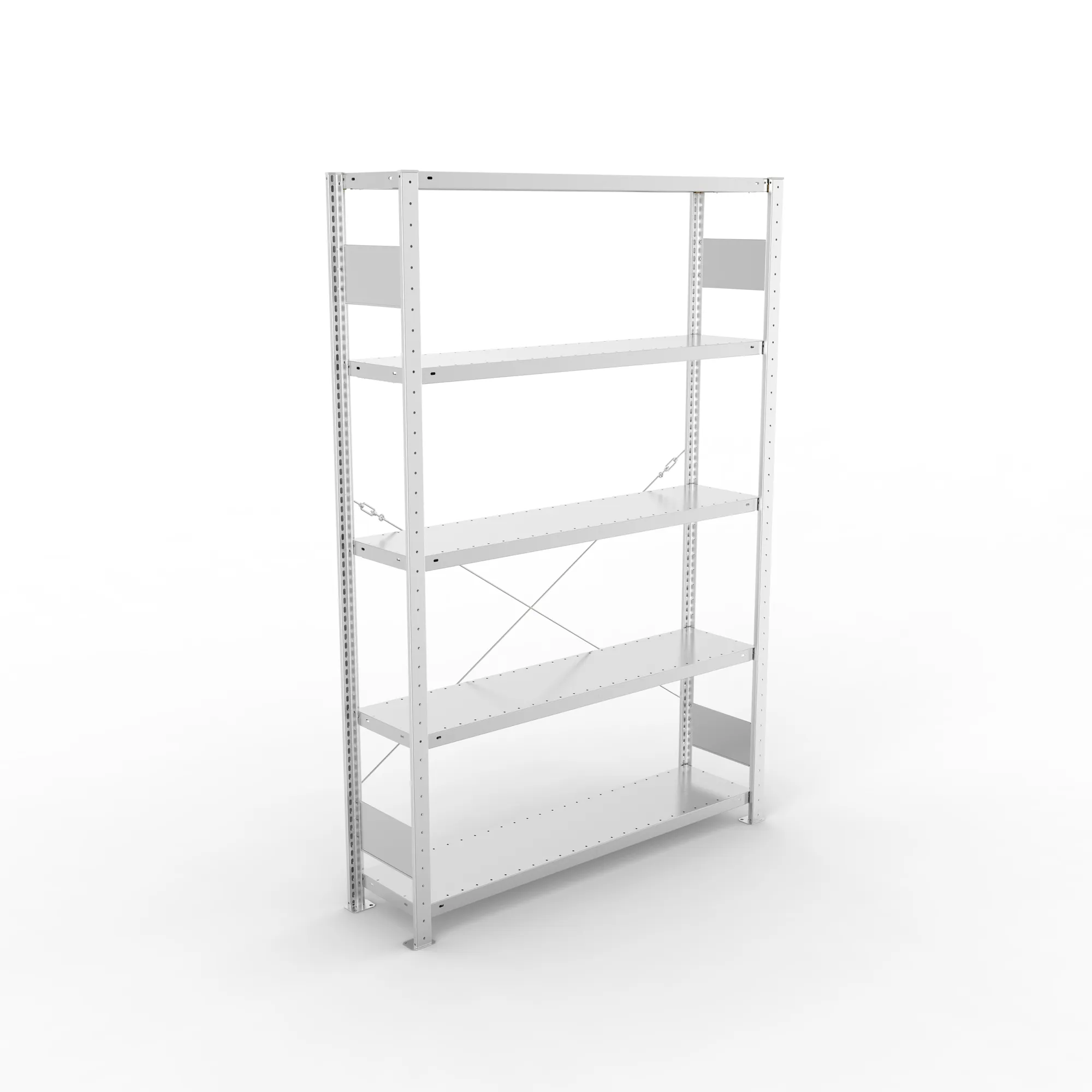 META CLIP S3, Fachbodenregal, Grundregal, 2000 x 1300 x 300 mm, Fachlast 230 kg, 5 Ebenen, verzinkt – Ansicht von oben