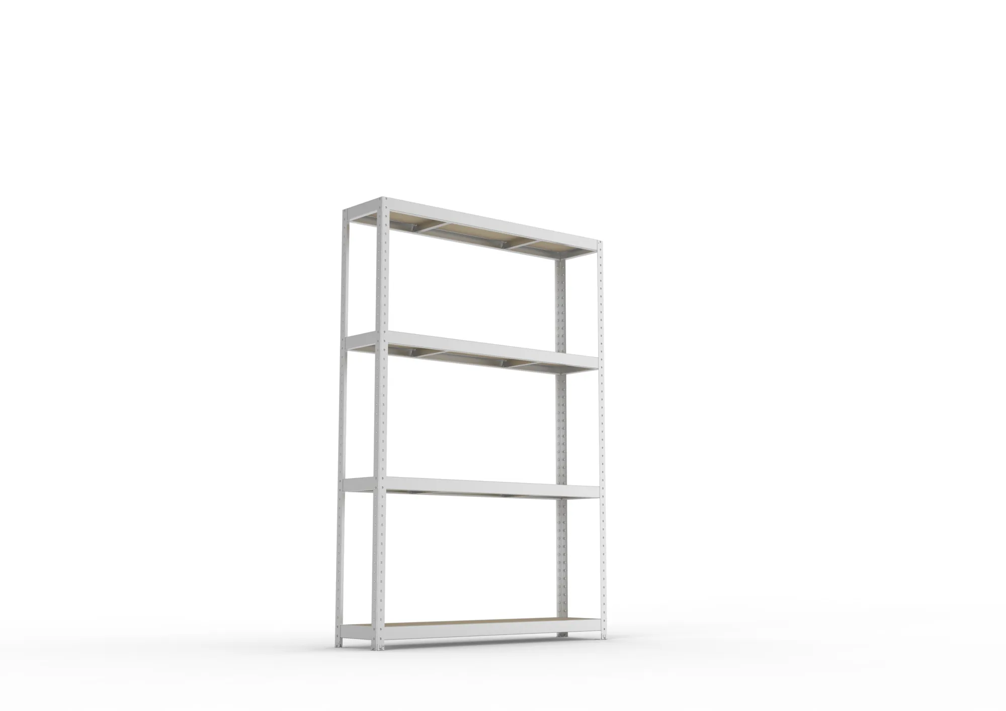 META SPEED-RACK, Weitspannregal, 2470 x 1700 x 400 mm, Fachlast 500 kg, Spanplattenböden, 4 Ebenen – Ansicht von unten