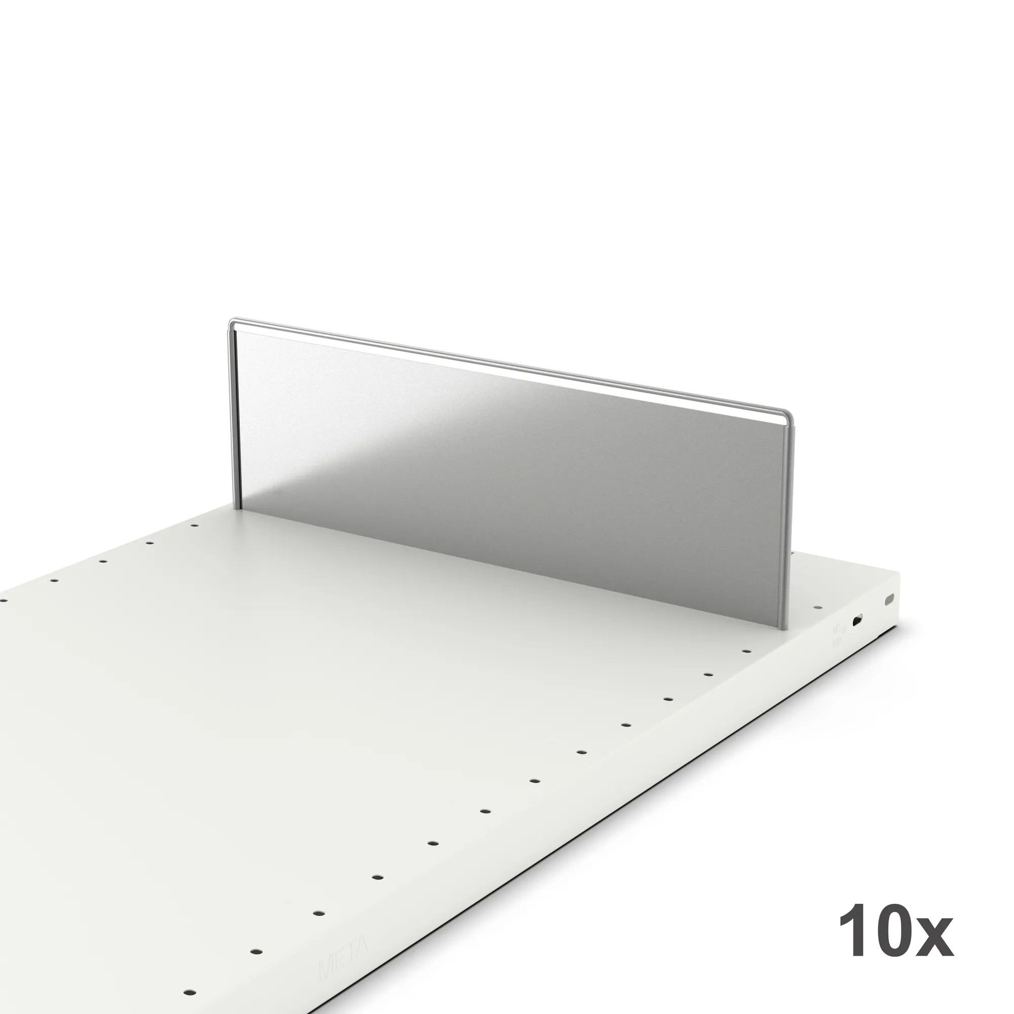 META CLIP, Fachteiler freistehend, 150 x 500 mm, verzinkt, 10 Stück – im eingebauten Zustand