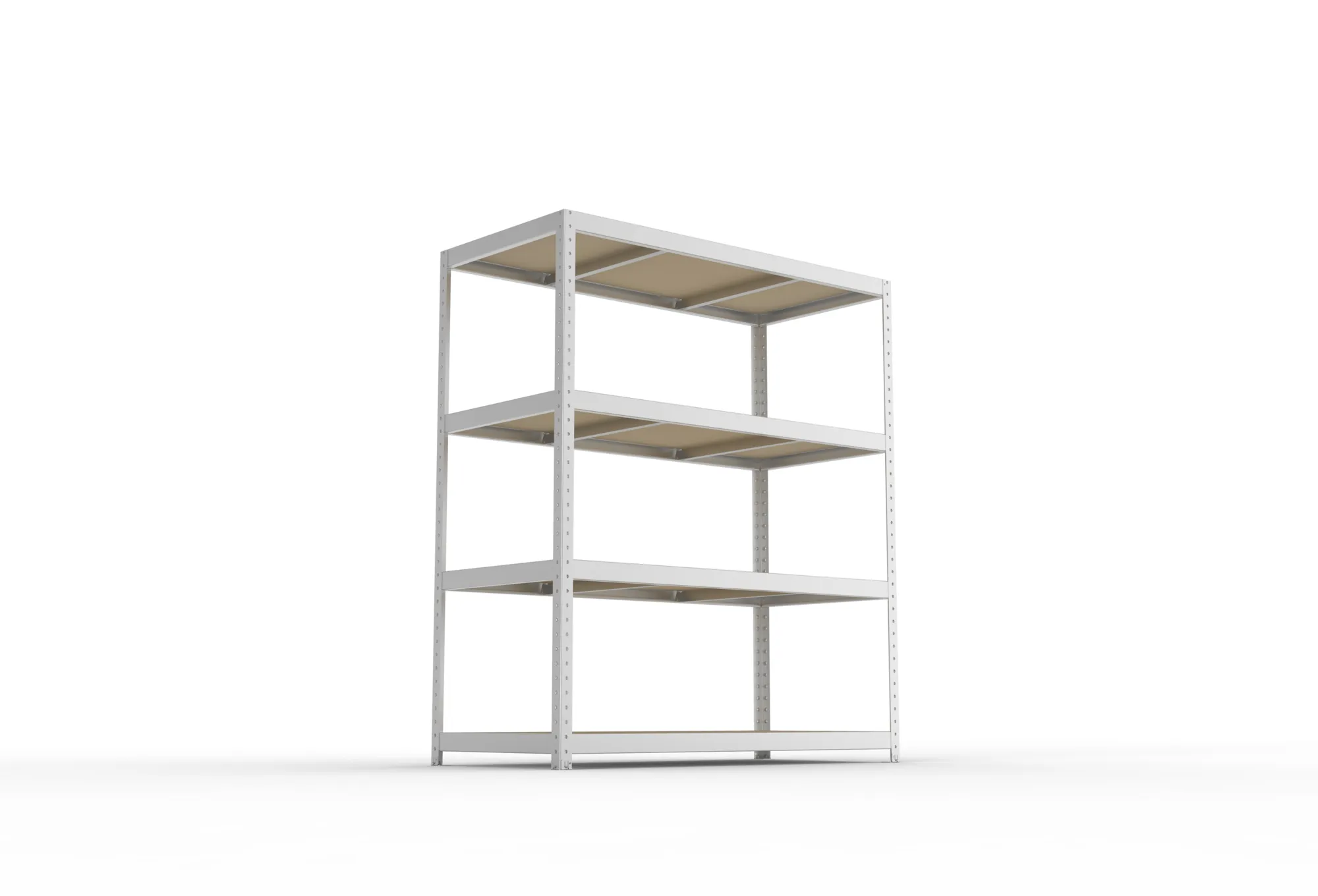 META SPEED-RACK, Weitspannregal, 1970 x 1700 x 800 mm, Fachlast 500 kg, Spanplattenböden, 4 Ebenen – Ansicht von unten
