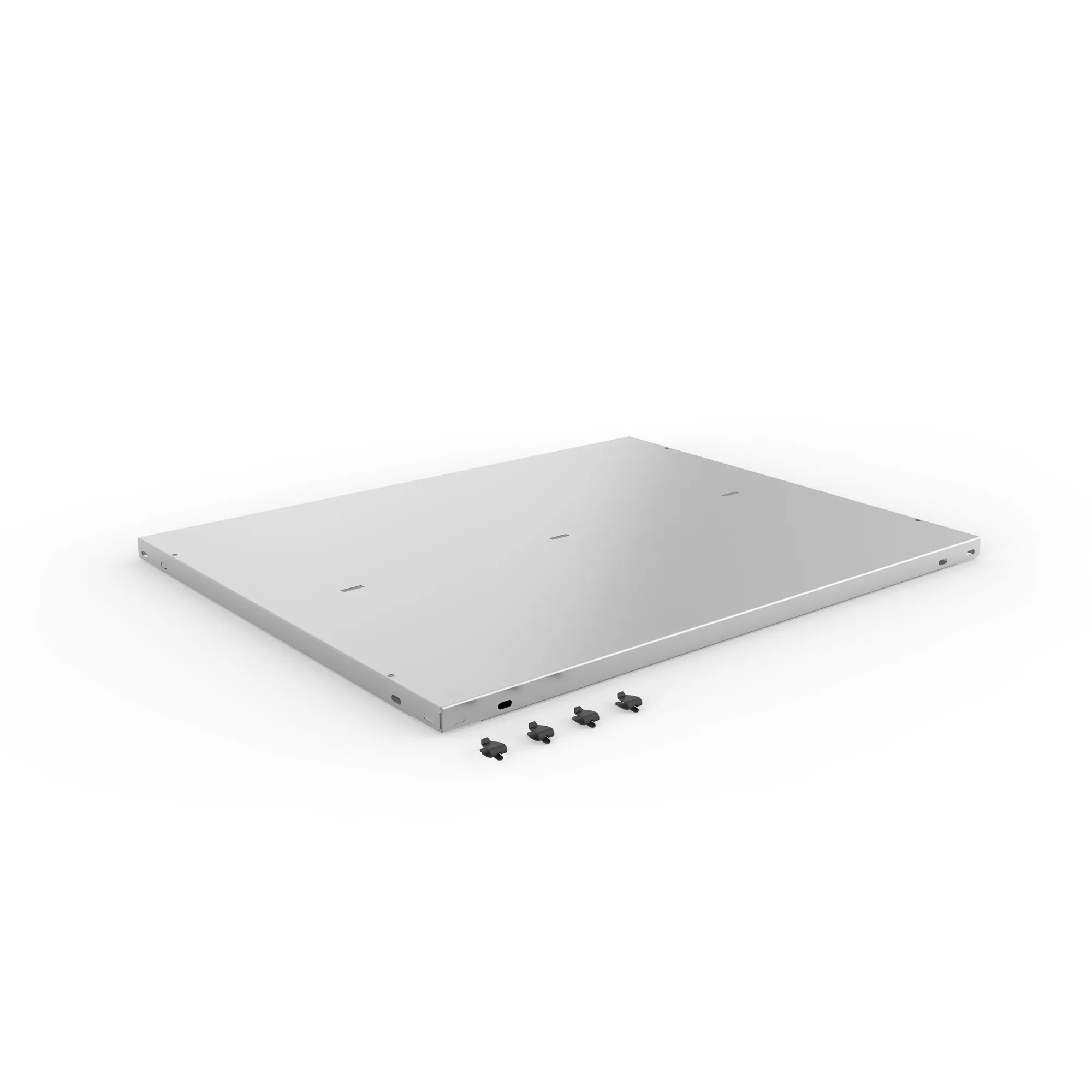 META CLIP COMPACT, Abdeckboden, 750 x 600 mm, verzinkt, mit Fachbodenträgern – Ansicht in Blickhöhe