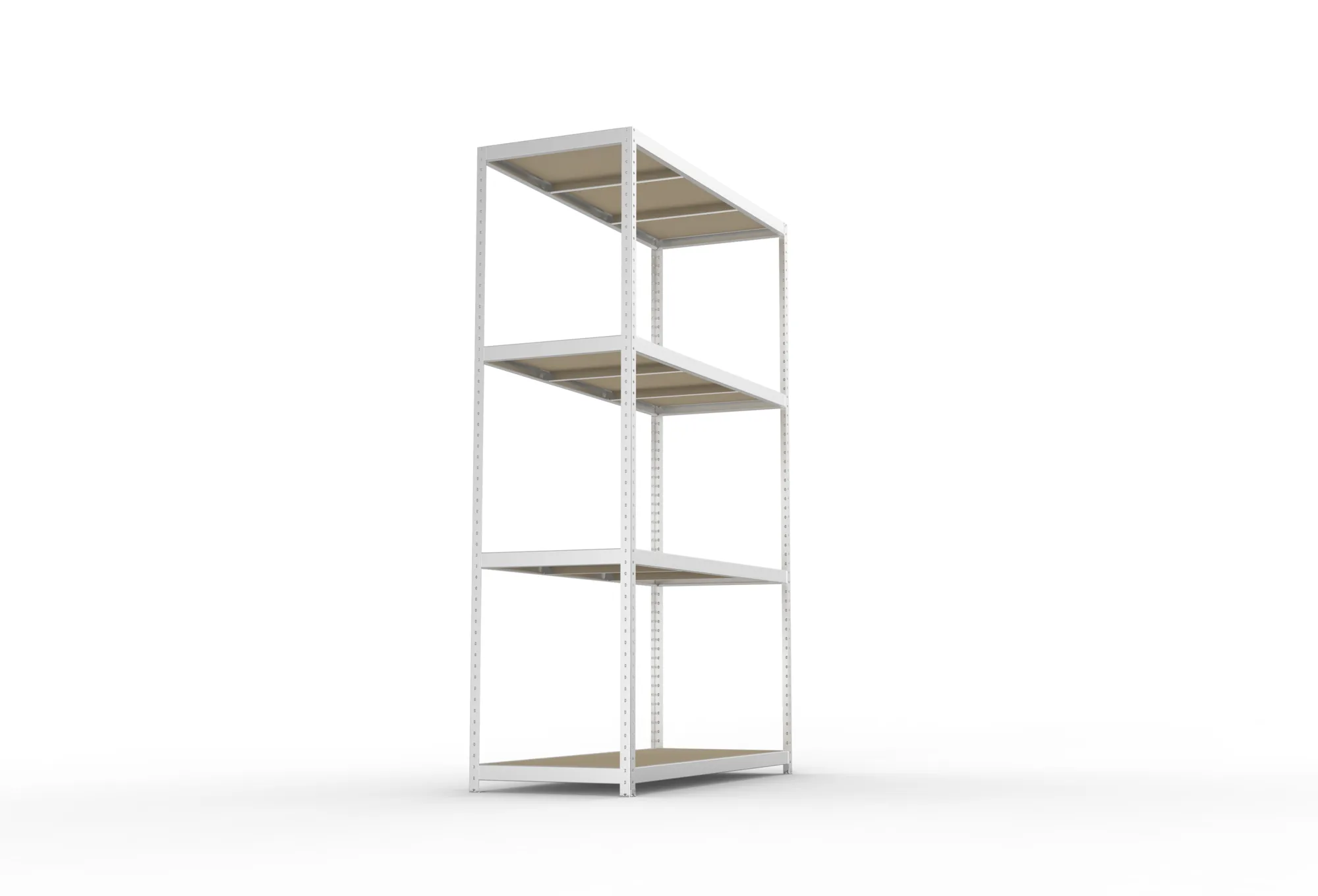 META SPEED-RACK, Weitspannregal, 2970 x 2000 x 800 mm, Fachlast 500 kg, Spanplattenböden, 4 Ebenen – Seitenansicht