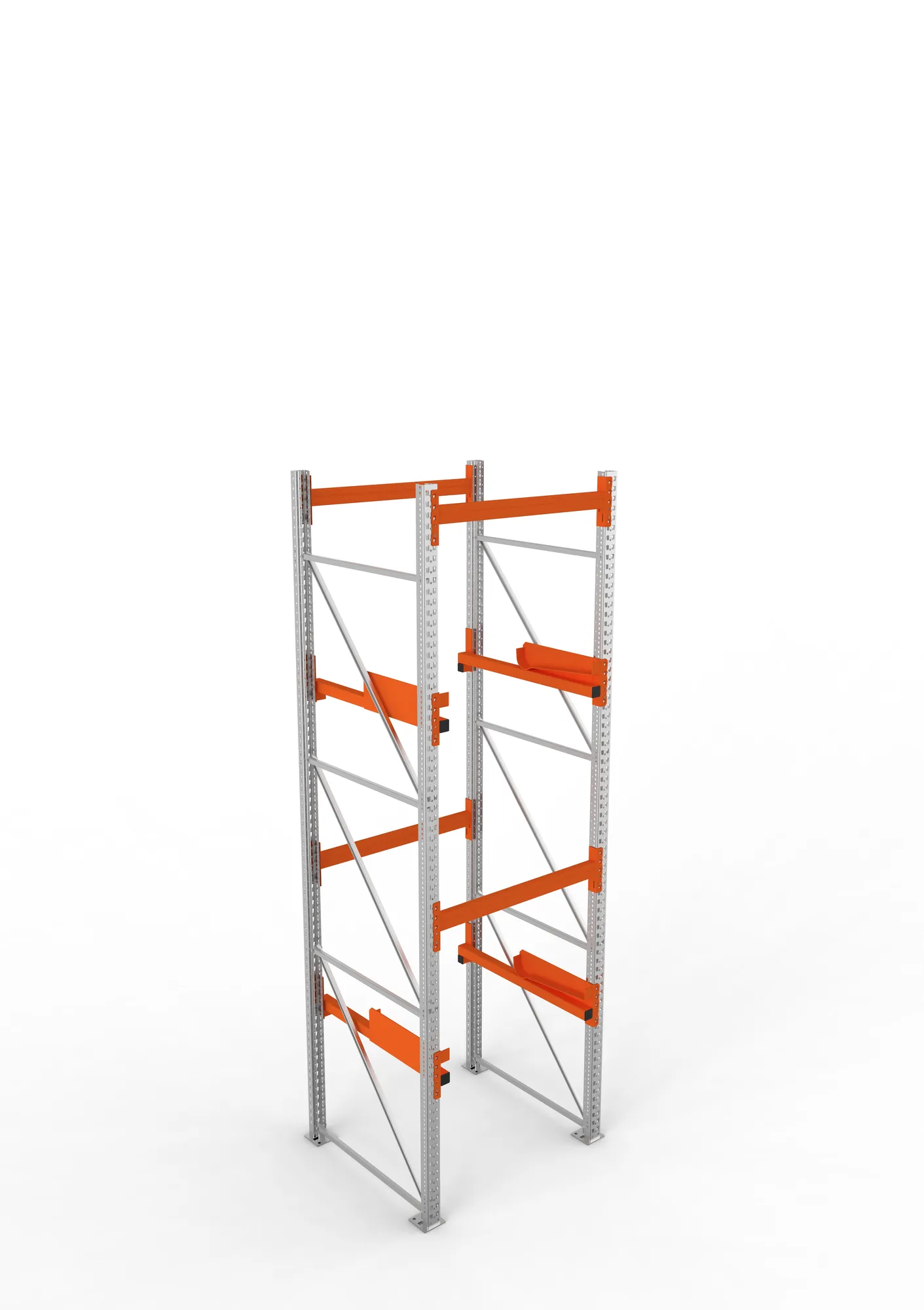 META MULTIPAL, Kabeltrommelregal, Grundregal, 3800 x 1100 x 1100 mm, Feldlast 4000 kg, 2 Ebenen, Typ 2, RAL 5010 – Ansicht von oben