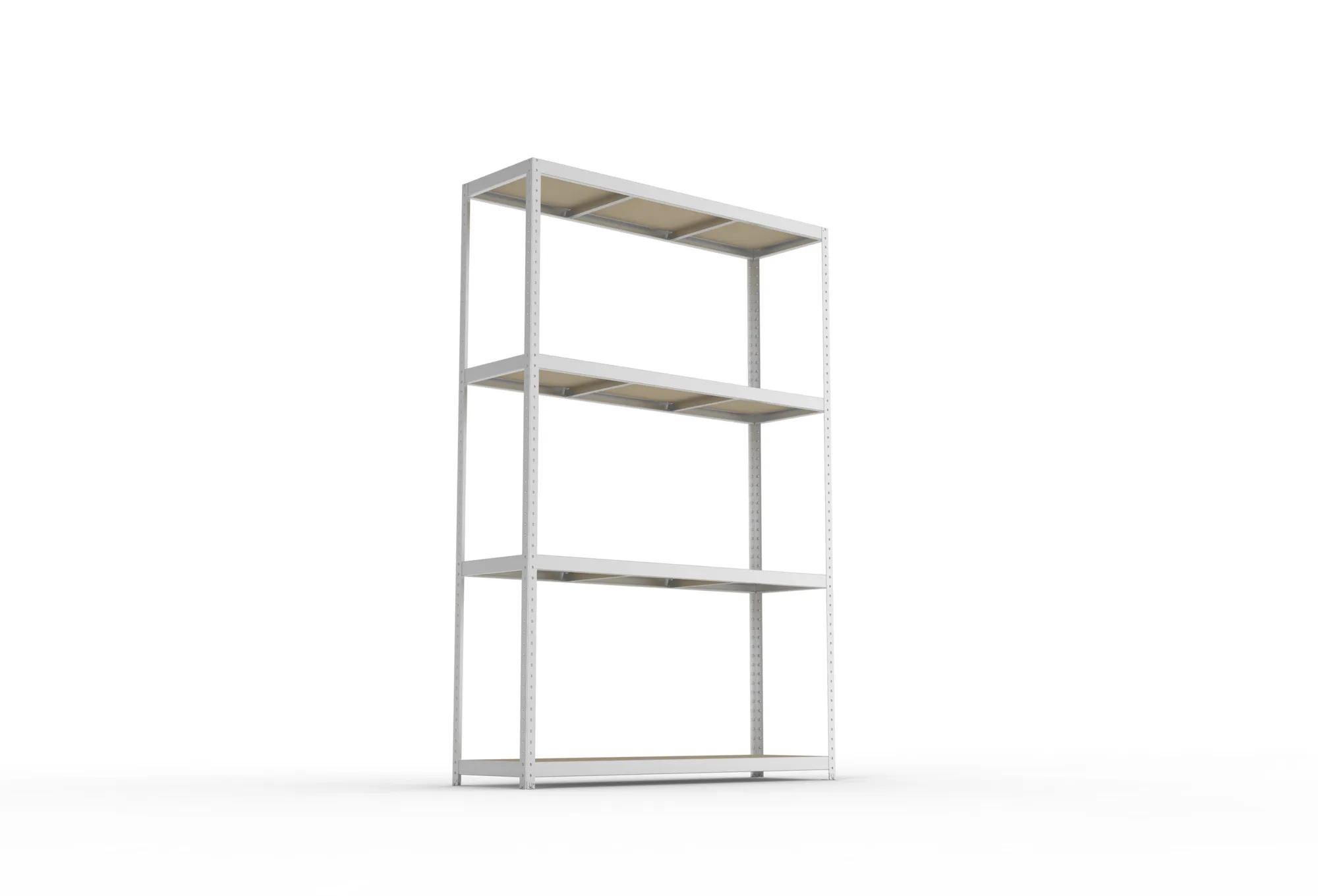 META SPEED-RACK, Weitspannregal, 2970 x 2000 x 600 mm, Fachlast 500 kg, Spanplattenböden, 4 Ebenen – Ansicht von unten