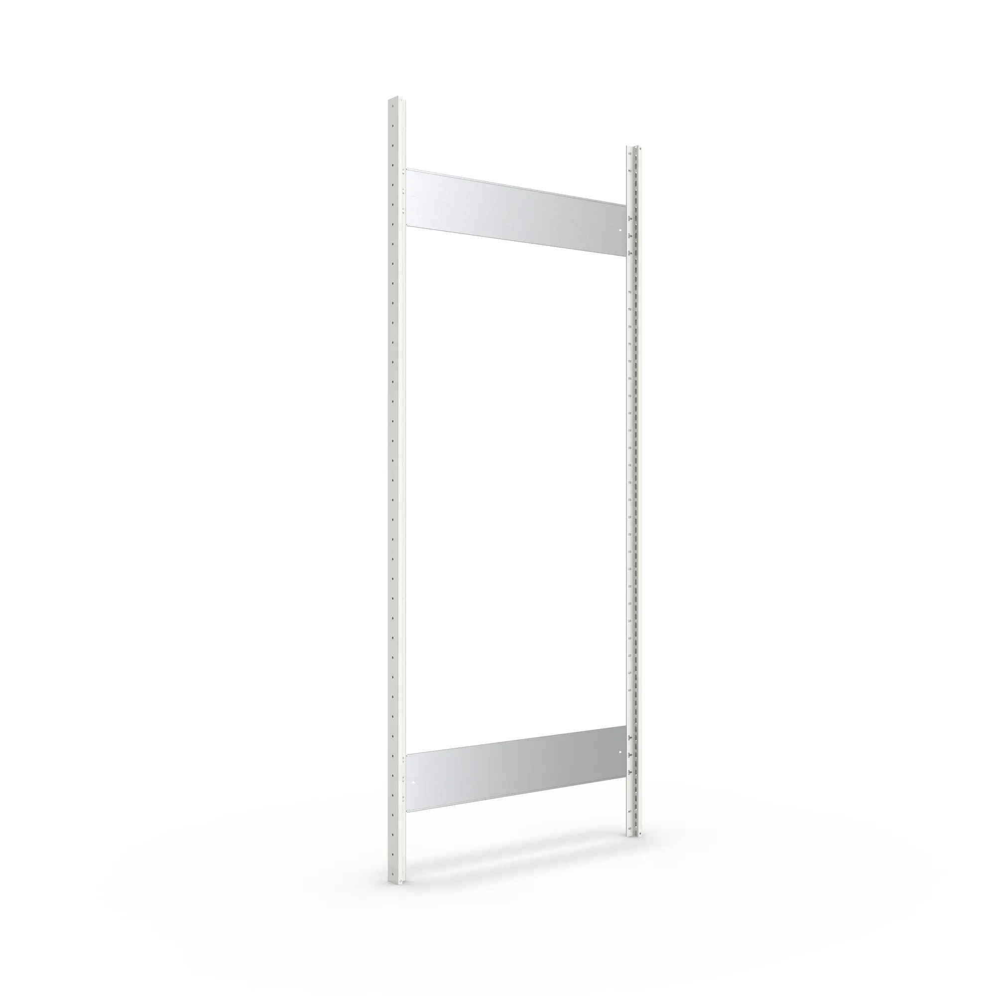 META CLIP S3, Ständerrahmen T1N, 2000 x 800 mm, RAL 7035 – Ansicht in Blickhöhe