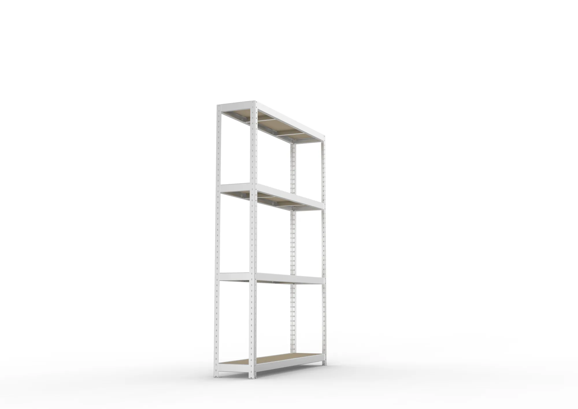 META SPEED-RACK, Weitspannregal, 2470 x 1700 x 400 mm, Fachlast 500 kg, Spanplattenböden, 4 Ebenen – Seitenansicht