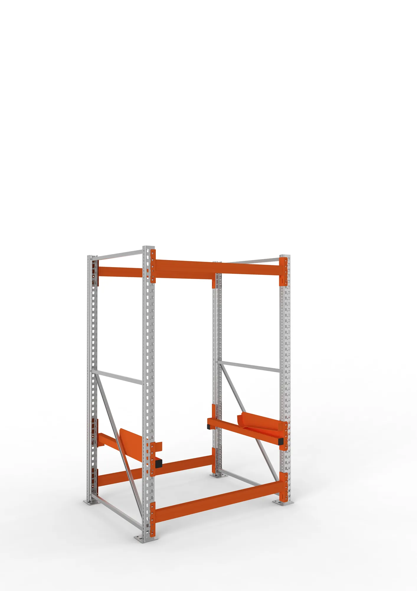 META MULTIPAL, Kabeltrommelregal, Grundregal, 2200 x 1300 x 1100 mm, Feldlast 4000 kg, 2 Ebenen, Typ 2, verzinkt – Ansicht in Blickhöhe