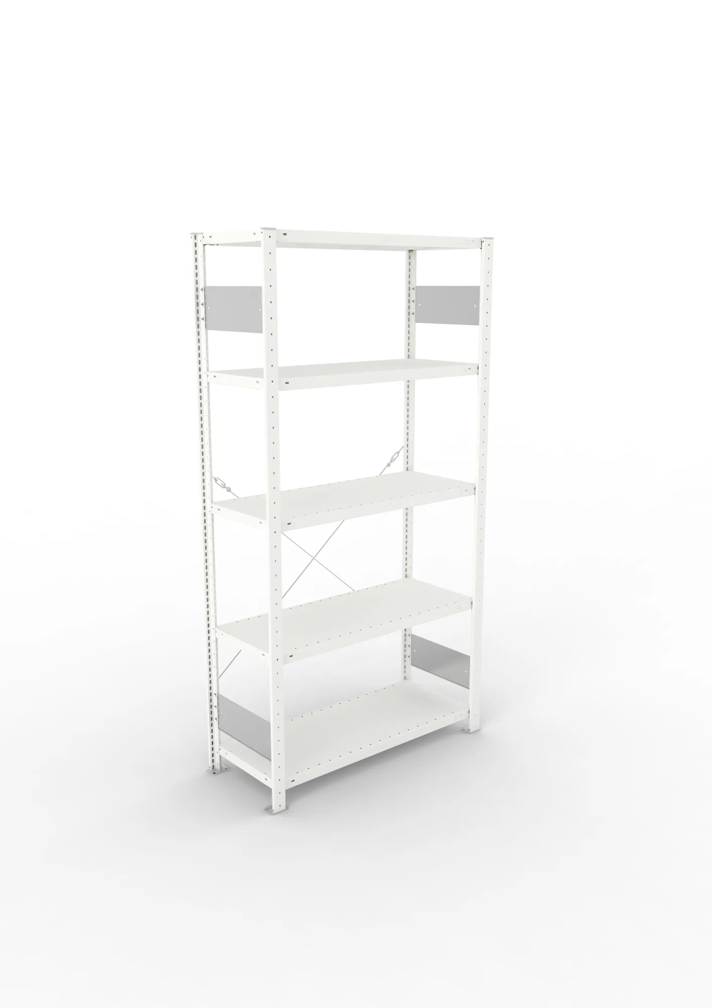 META CLIP S3, Fachbodenregal, Grundregal, 2000 x 1000 x 400 mm, Fachlast 150 kg, 5 Ebenen, RAL 7035 – Ansicht von oben